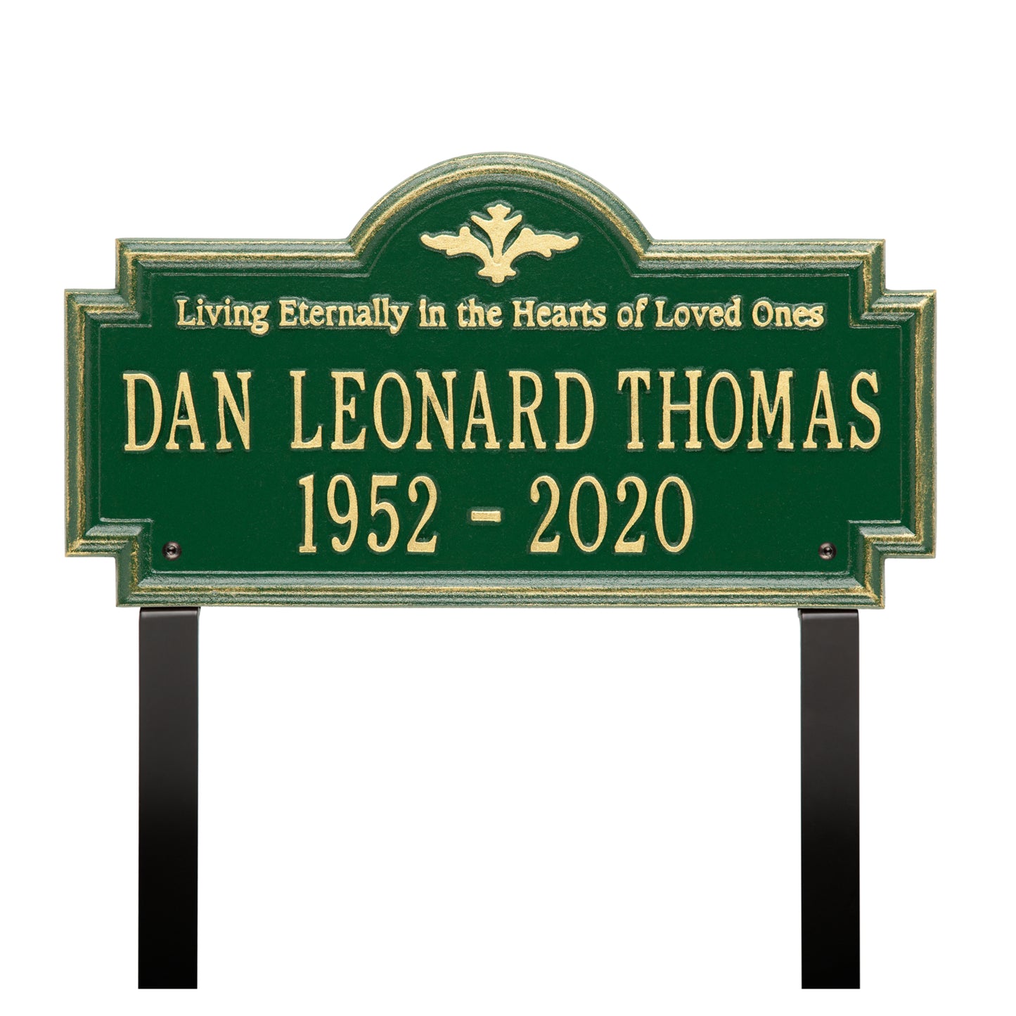 Arlington "Living Eternally" Standard Lawn Memorial Marker - Two Lines