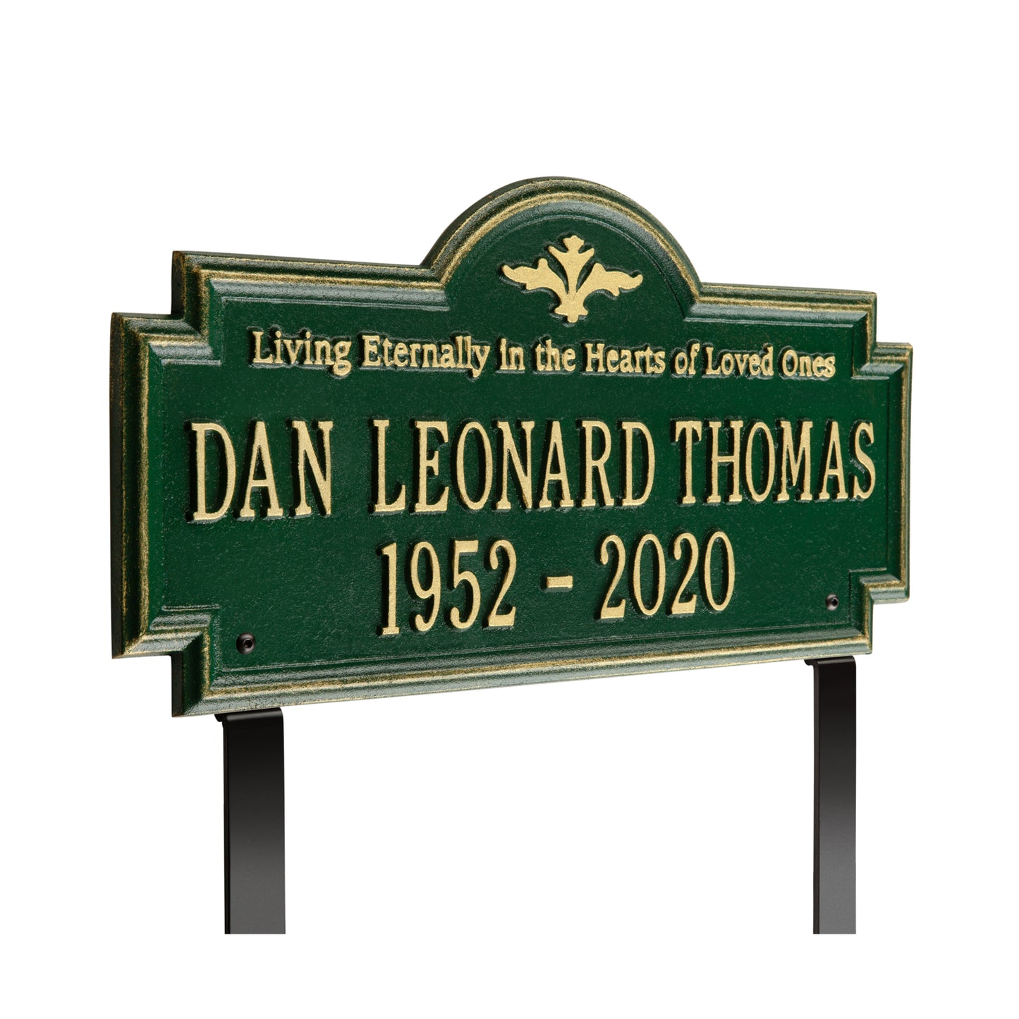 Arlington "Living Eternally" Standard Lawn Memorial Marker - Two Lines