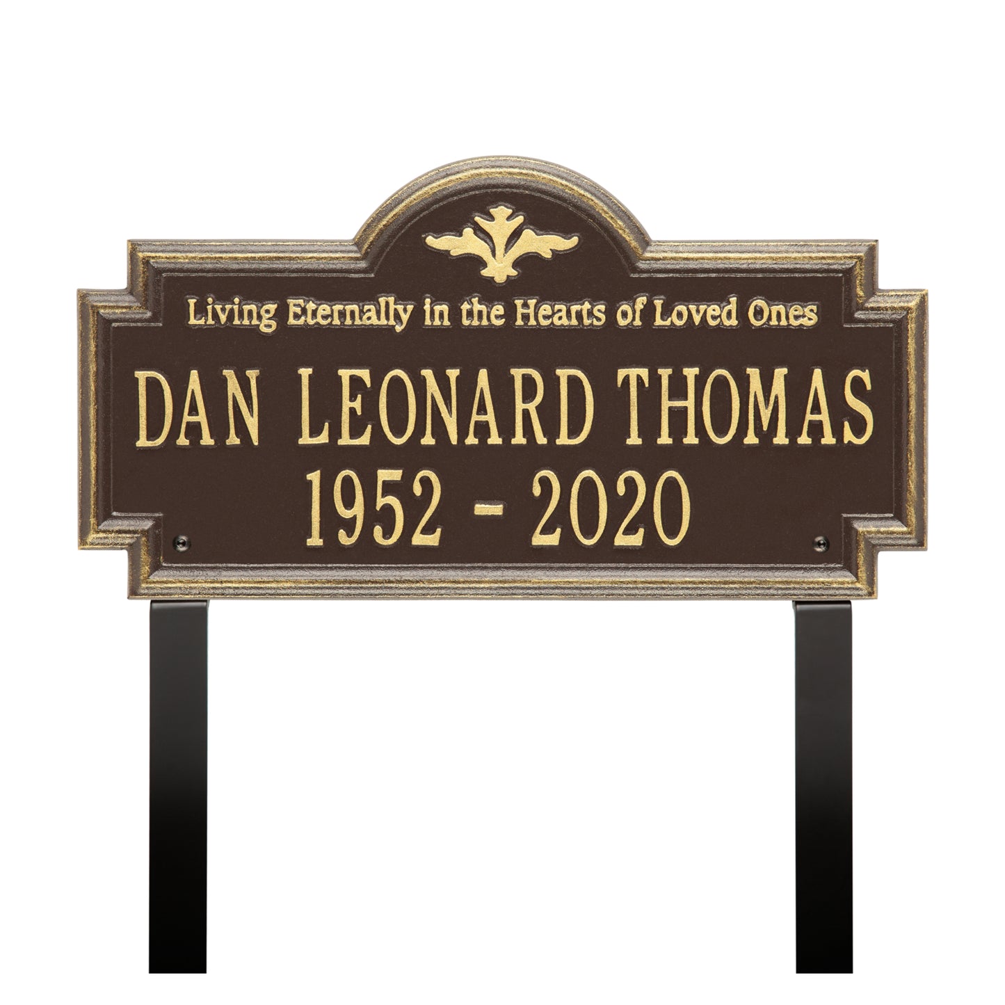 Arlington "Living Eternally" Standard Lawn Memorial Marker - Two Lines