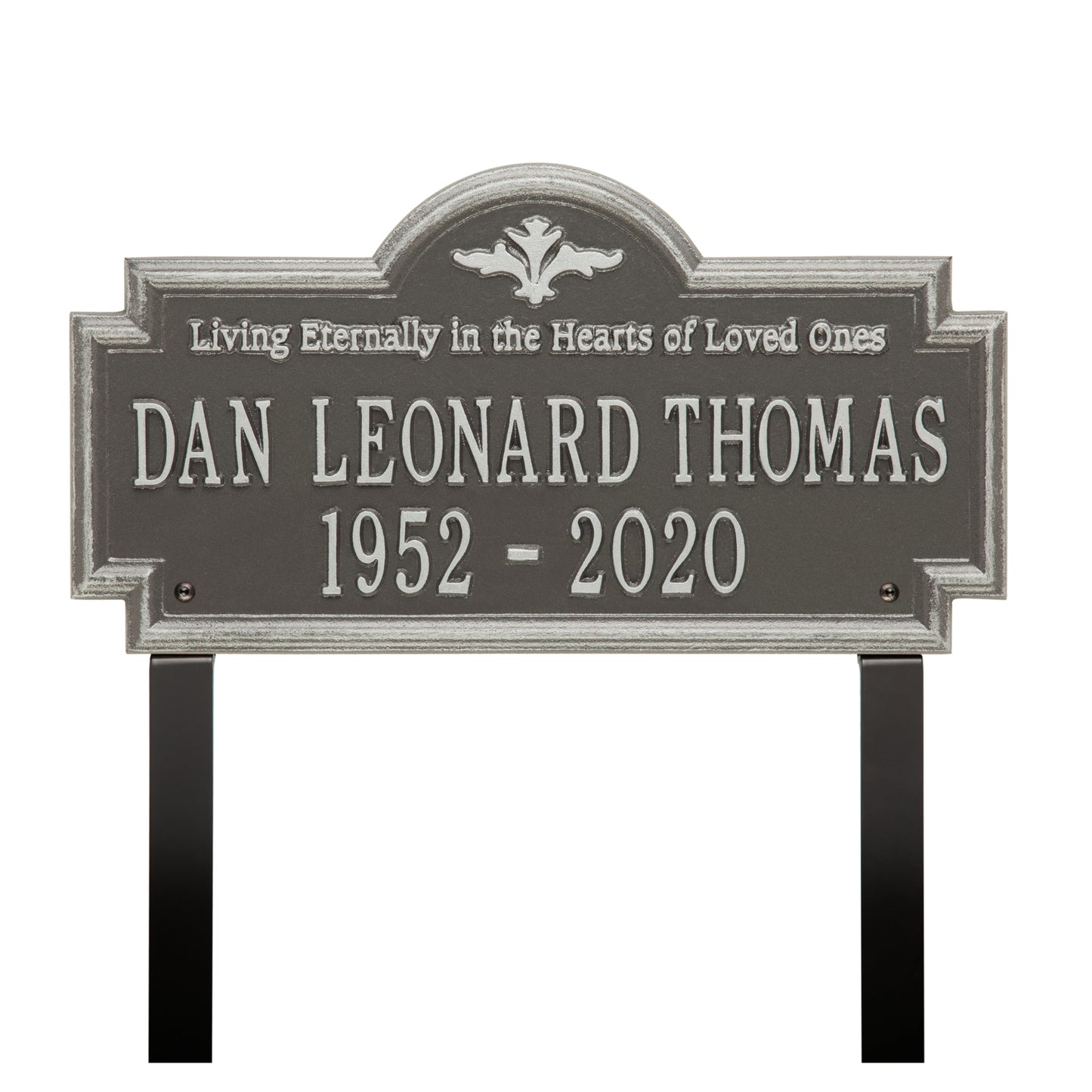 Arlington "Living Eternally" Standard Lawn Memorial Marker - Two Lines