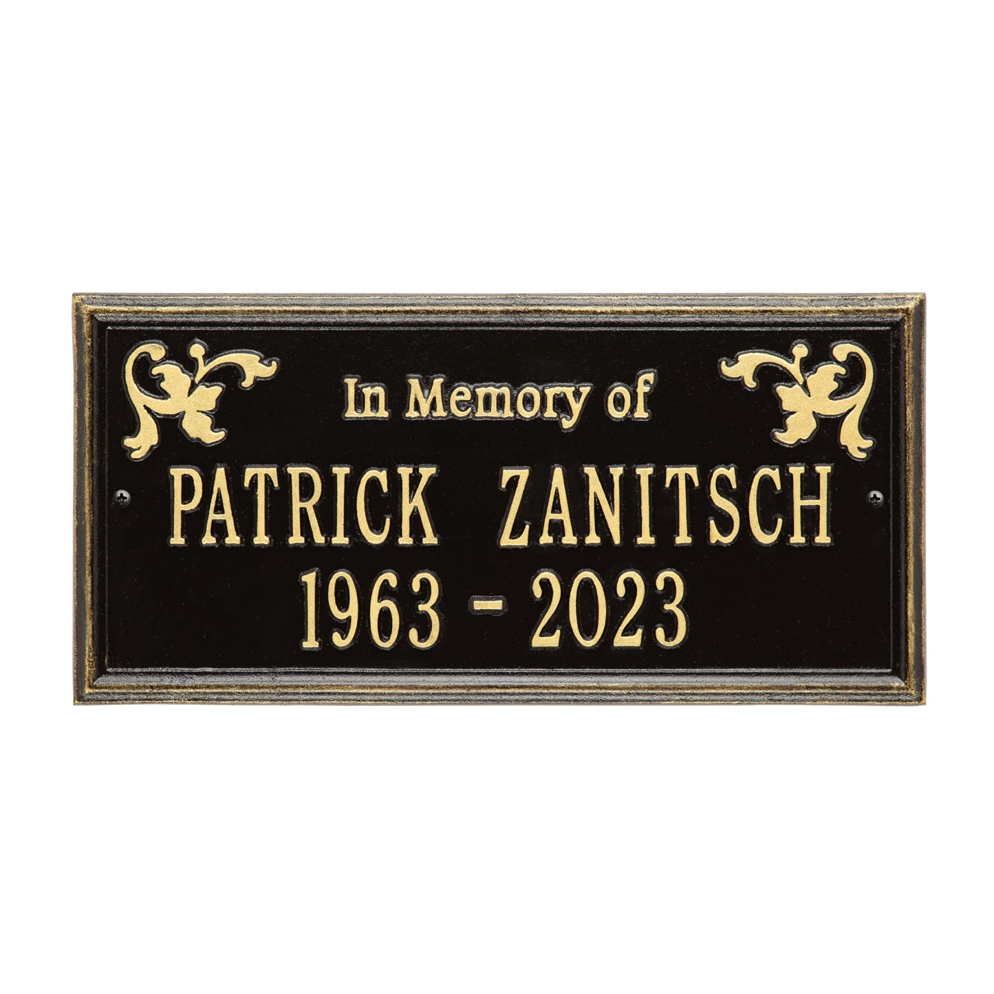 Wilmington "In Memory Of" Standard Wall Memorial Marker - Two Lines