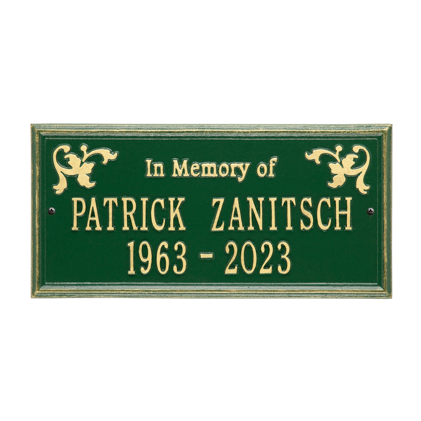 Wilmington "In Memory Of" Standard Wall Memorial Marker - Two Lines