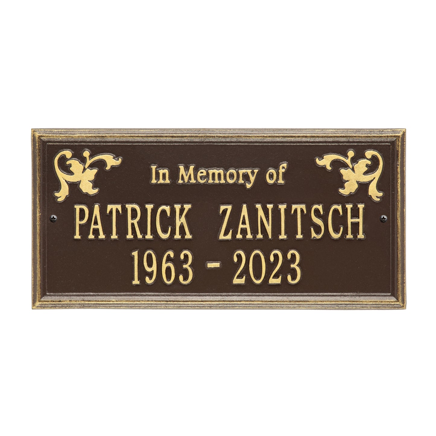 Wilmington "In Memory Of" Standard Wall Memorial Marker - Two Lines