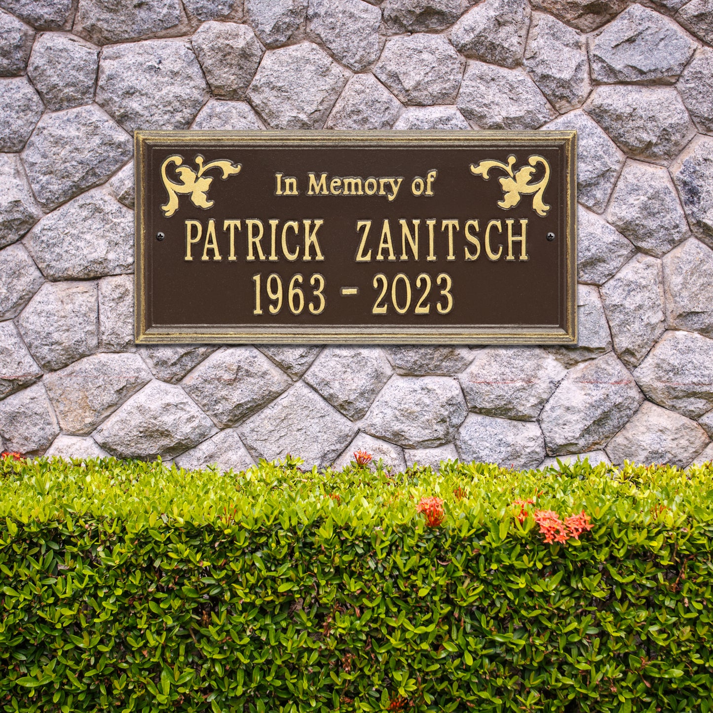 Wilmington "In Memory Of" Standard Wall Memorial Marker - Two Lines