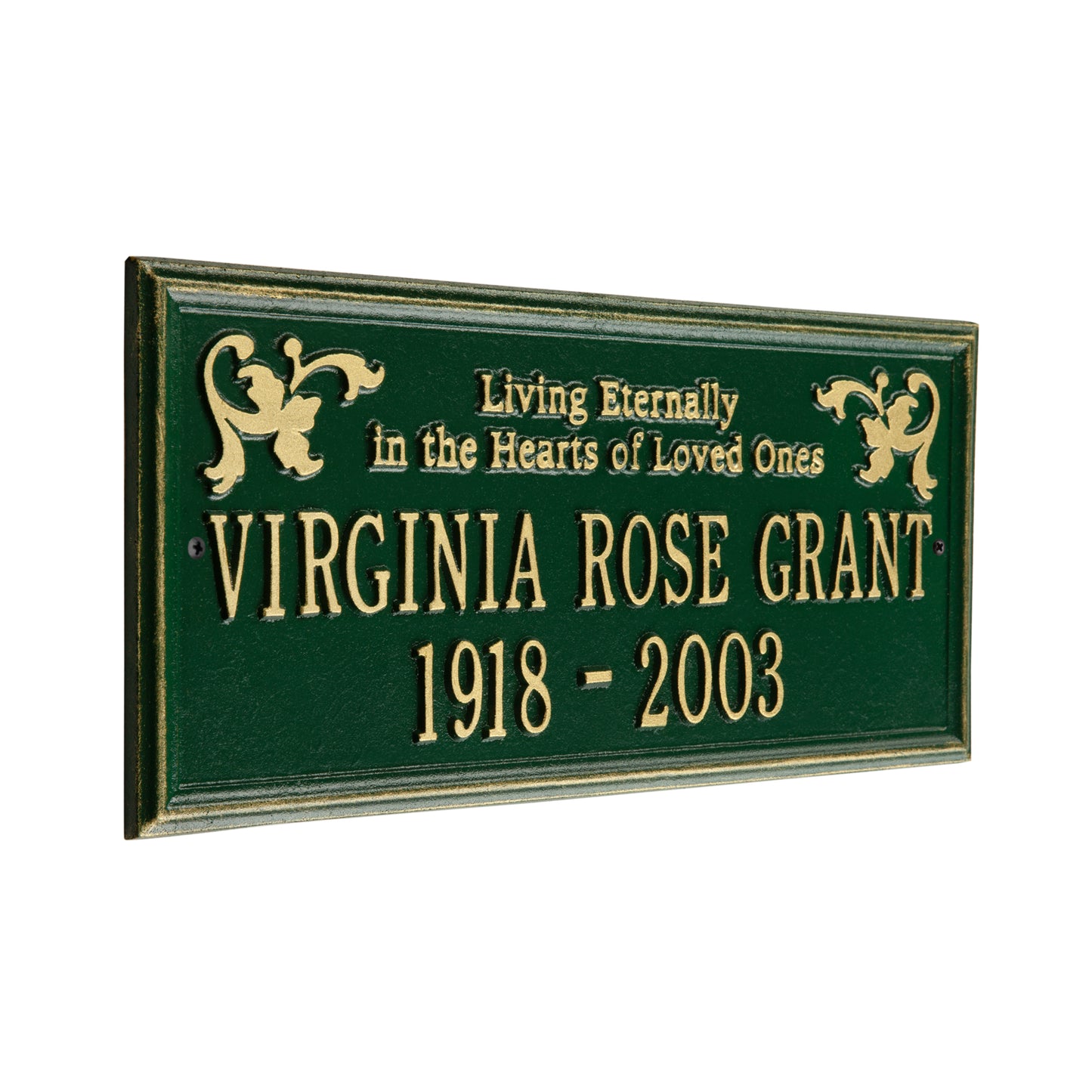 Wilmington "Living Eternally" Standard Wall Memorial Marker - Two Lines