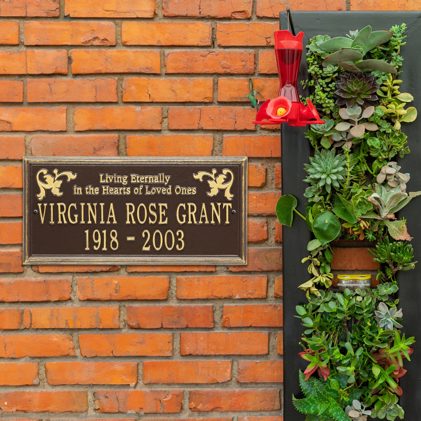 Wilmington "Living Eternally" Standard Wall Memorial Marker - Two Lines