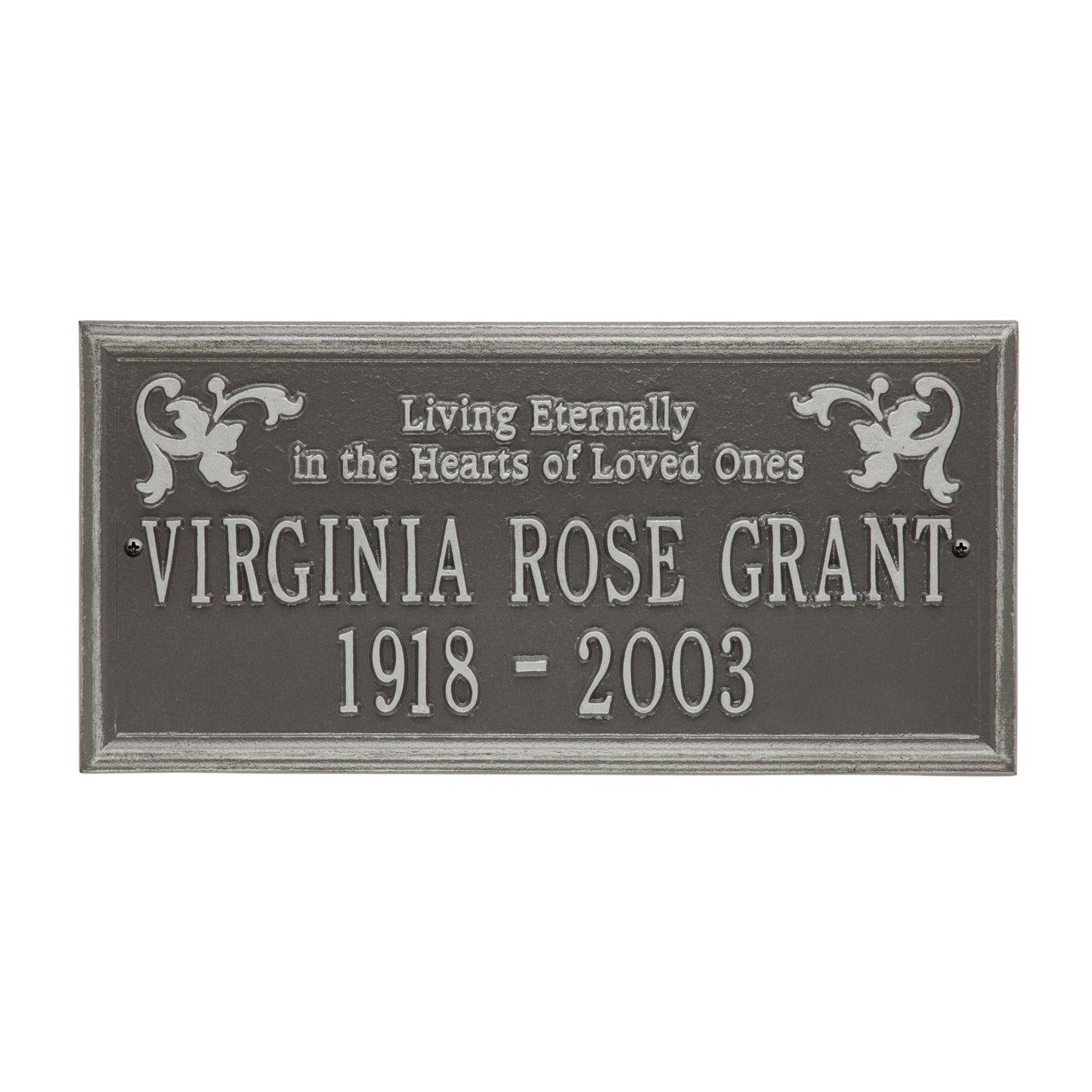 Wilmington "Living Eternally" Standard Wall Memorial Marker - Two Lines