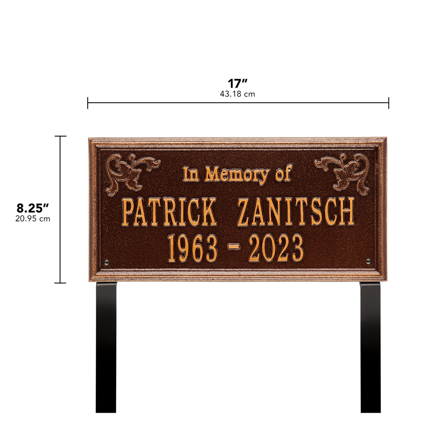 Wilmington "In Memory Of" Standard Lawn Memorial Marker - Two Lines