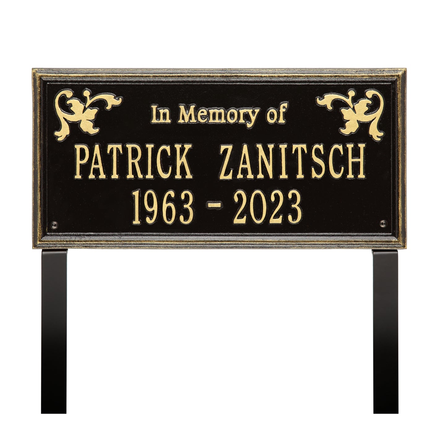 Wilmington "In Memory Of" Standard Lawn Memorial Marker - Two Lines