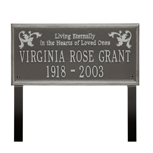 Wilmington "Living Eternally" Standard Lawn Memorial Marker - Two Lines