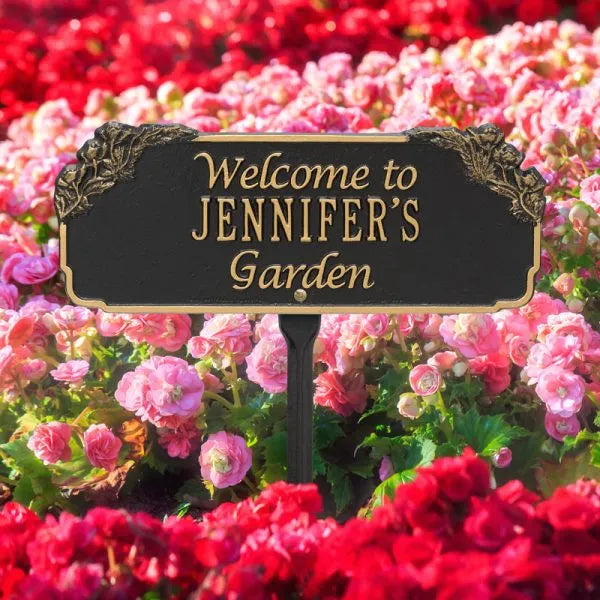 Whitehall Products Garden Welcome Personalized Lawn Plaque One Line Green/gold