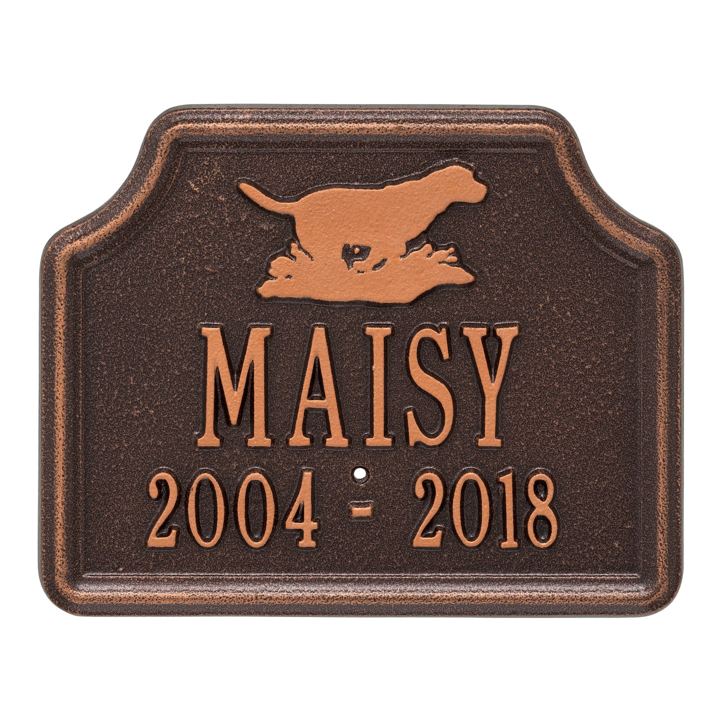 Whitehall Products Retriever Dog Memorial Personalized Lawn Plaque Two Lines Black/gold