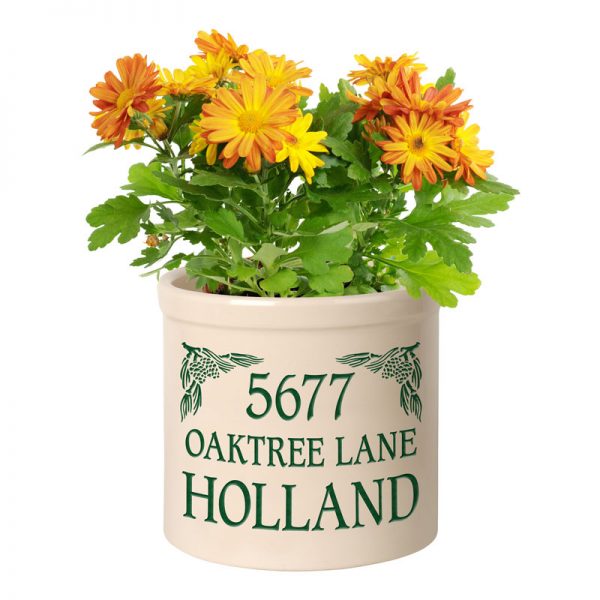 Whitehall Products Personalized Pinecone 2 Gallon Stoneware Crock