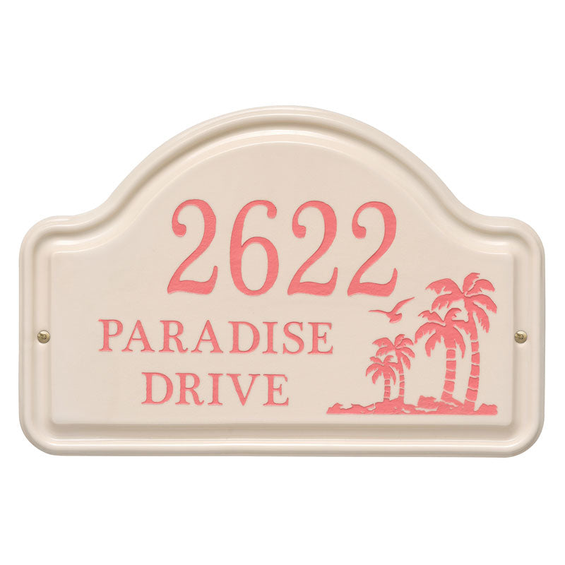 Whitehall Products Personalized Palm Ceramic Arch Plaque Coral Etching