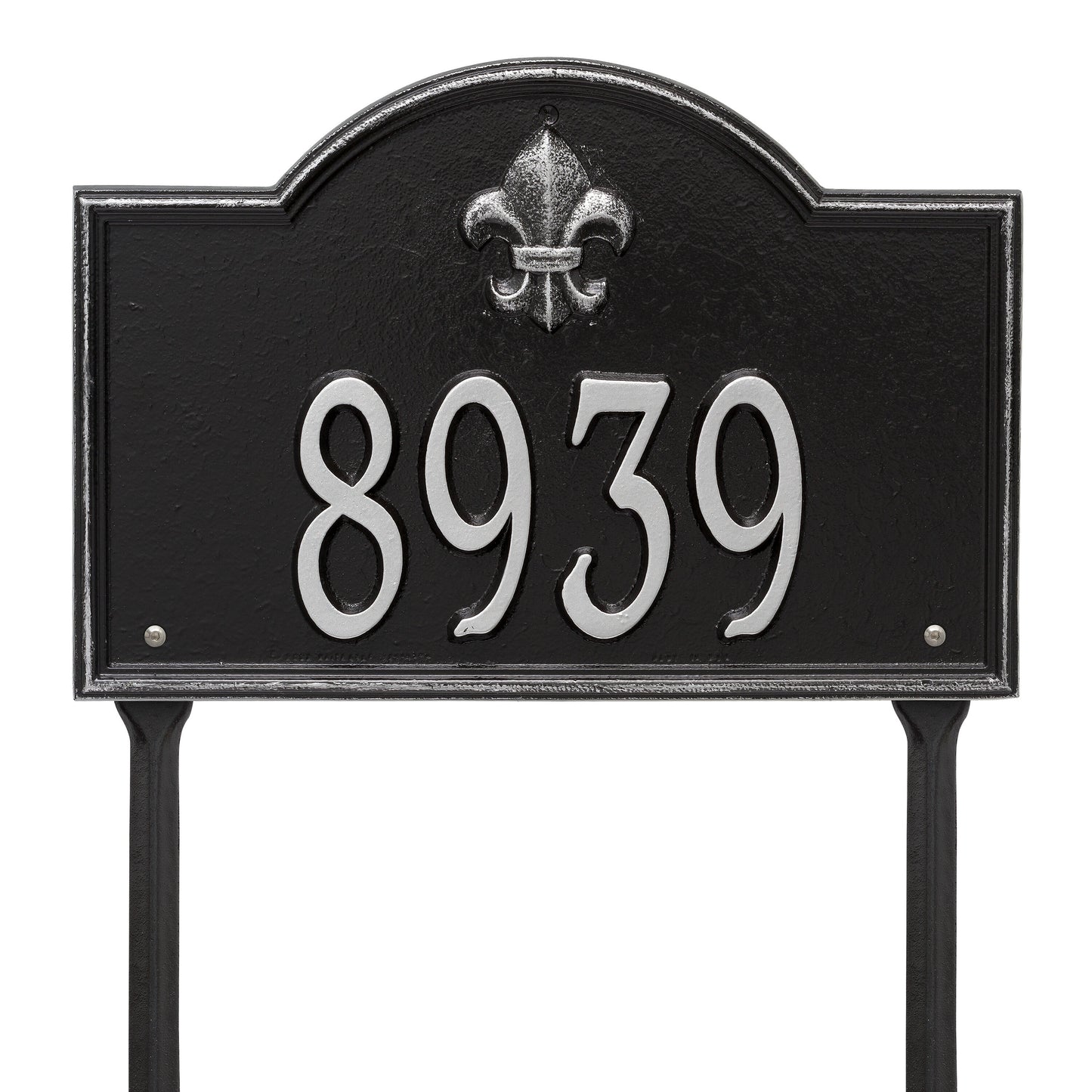 Whitehall Products Bayou Vista Standard Lawn Plaque One Line Black/gold