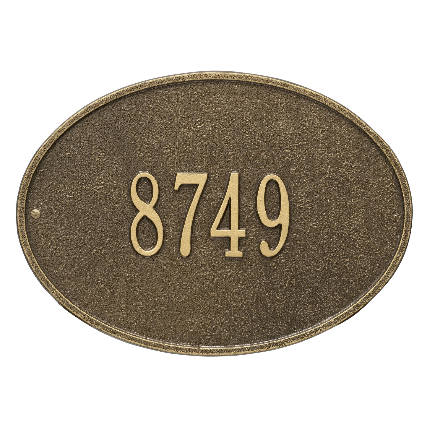 Hawthorne Oval Standard Wall Address Plaque - One Line