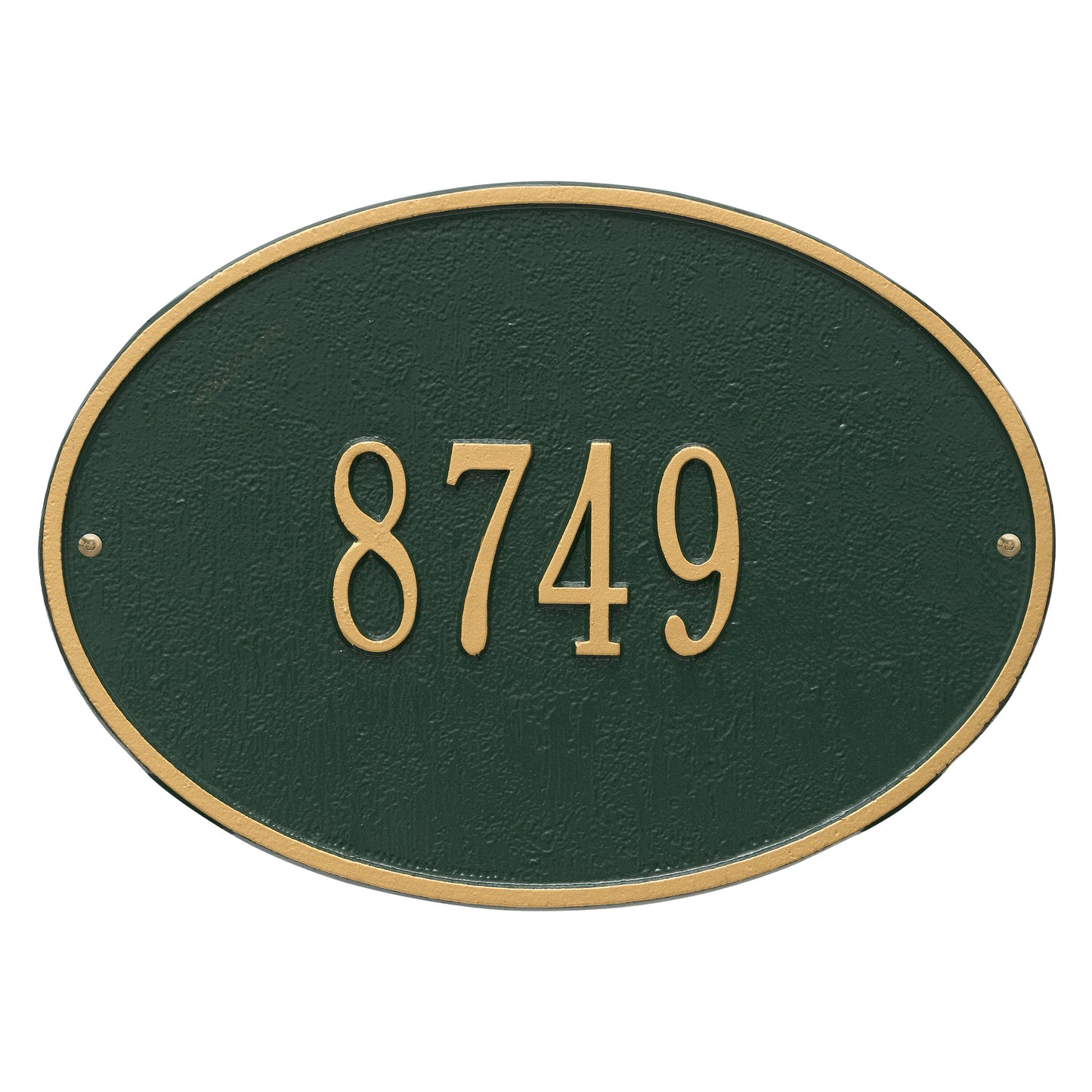 Hawthorne Oval Standard Wall Address Plaque - One Line