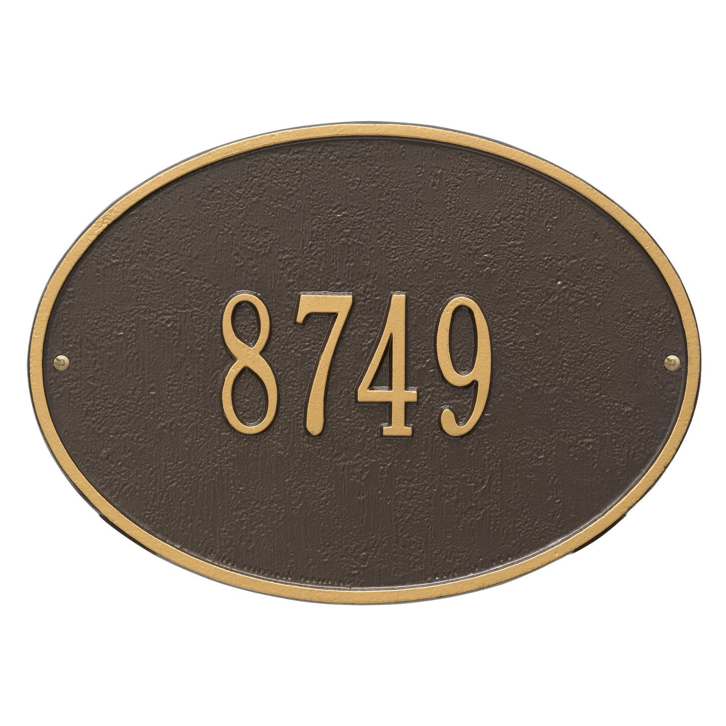 Hawthorne Oval Standard Wall Address Plaque - One Line