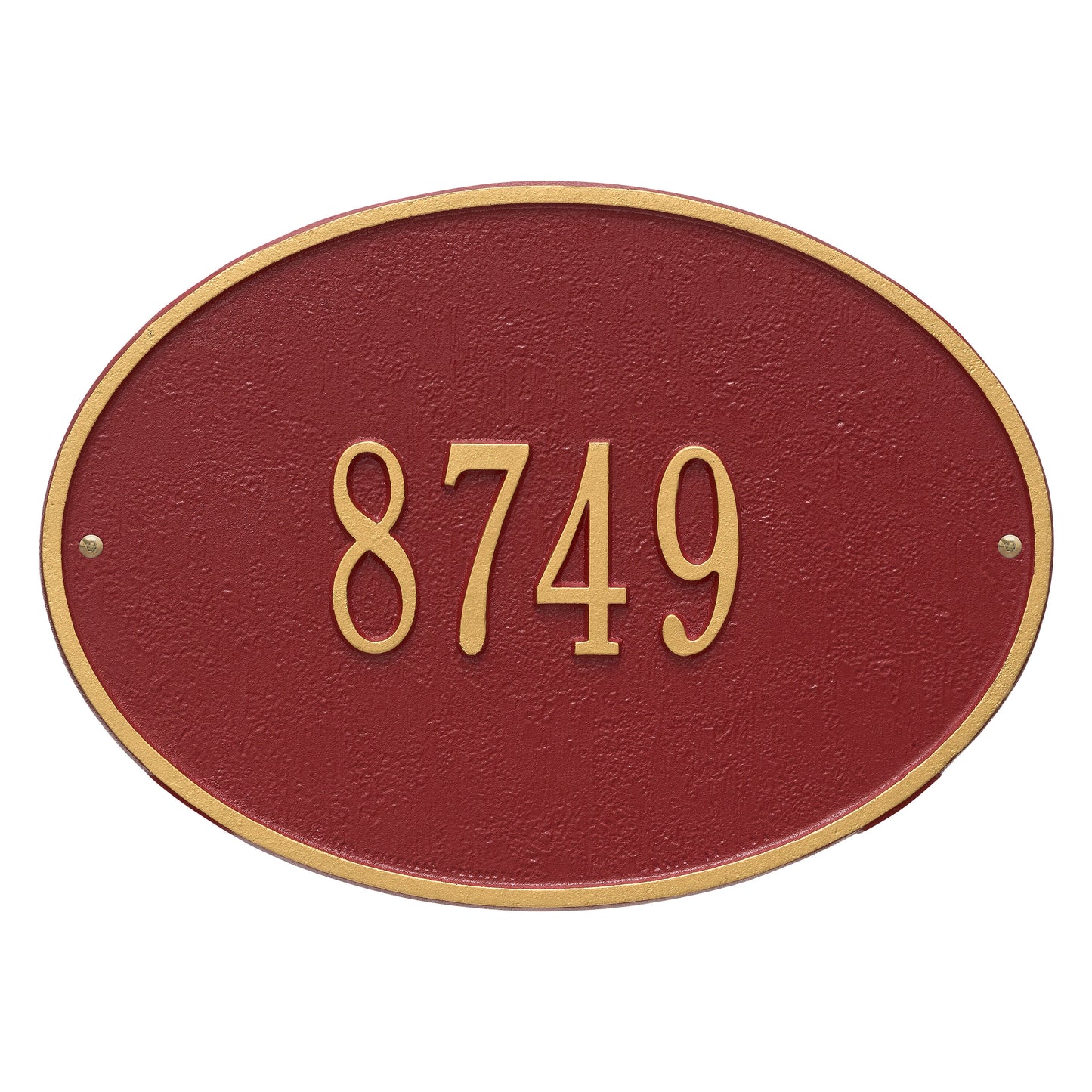 Hawthorne Oval Standard Wall Address Plaque - One Line