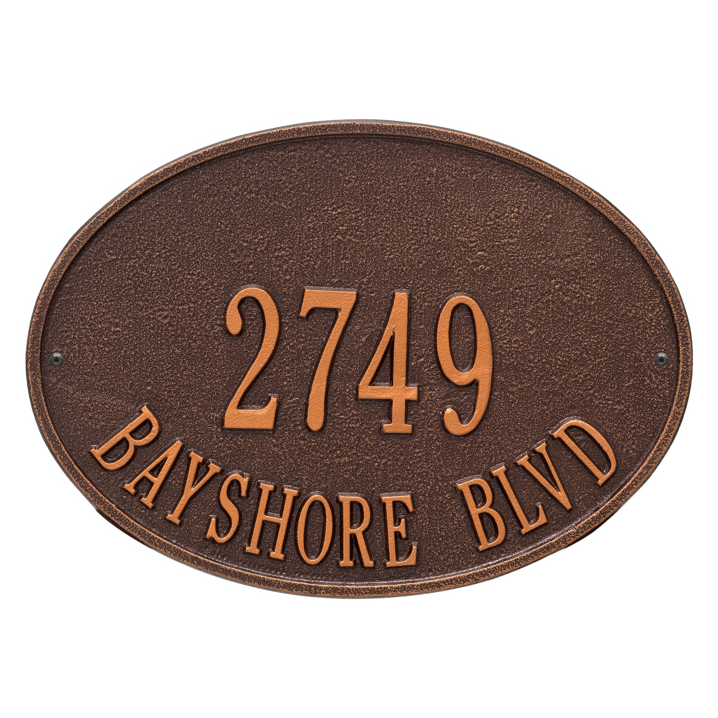 Hawthorne Oval Standard Wall Address Plaque - Two Line