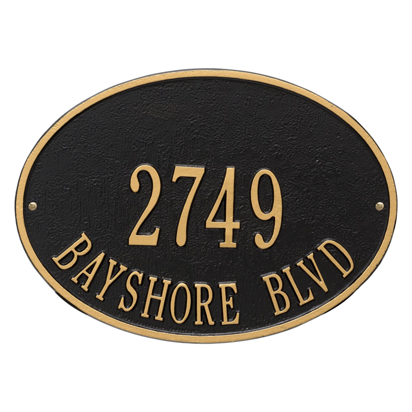 Hawthorne Oval Standard Wall Address Plaque - Two Line