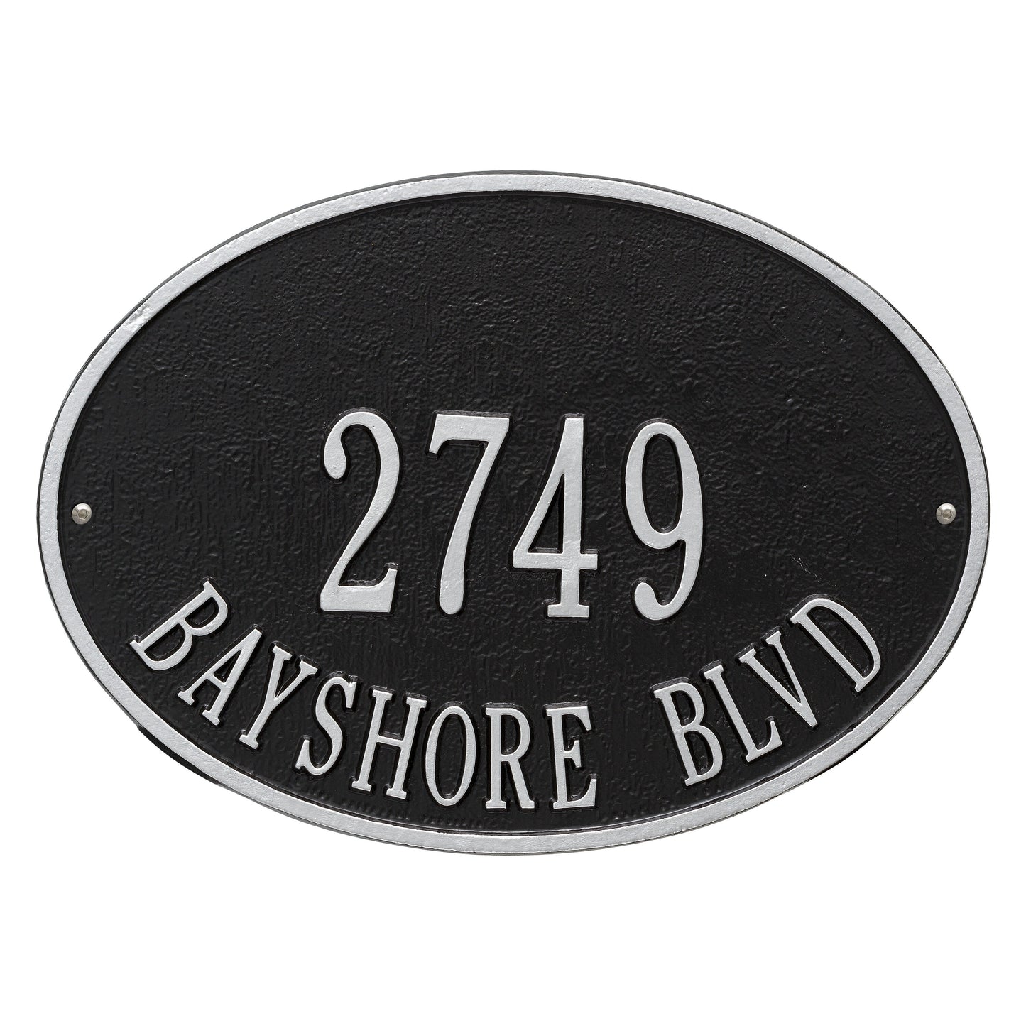 Hawthorne Oval Standard Wall Address Plaque - Two Line