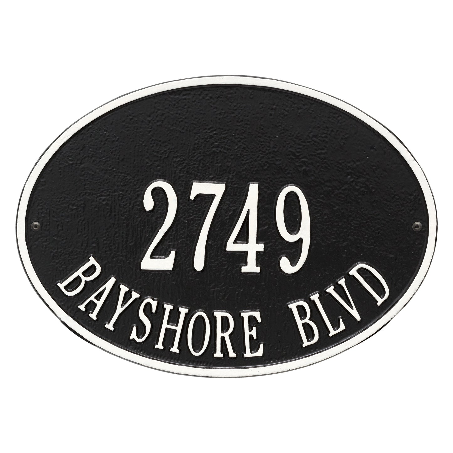 Hawthorne Oval Standard Wall Address Plaque - Two Line