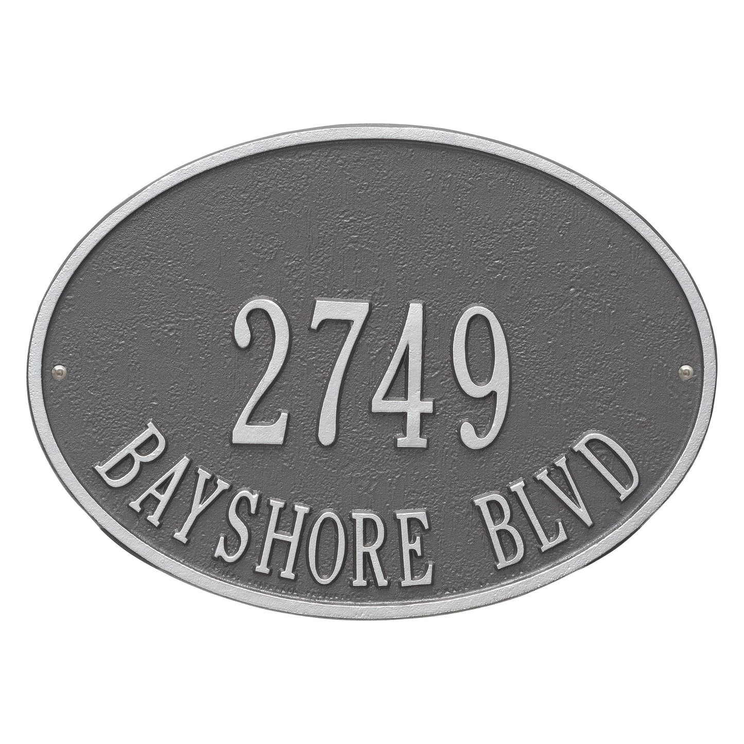 Hawthorne Oval Standard Wall Address Plaque - Two Line