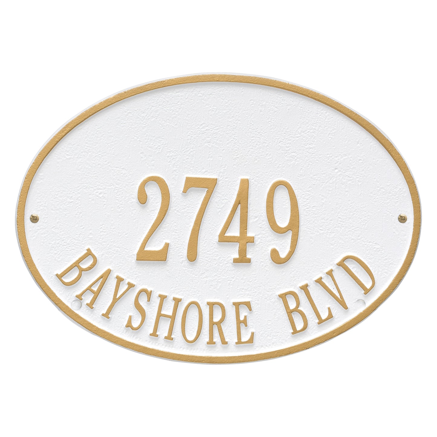 Hawthorne Oval Standard Wall Address Plaque - Two Line