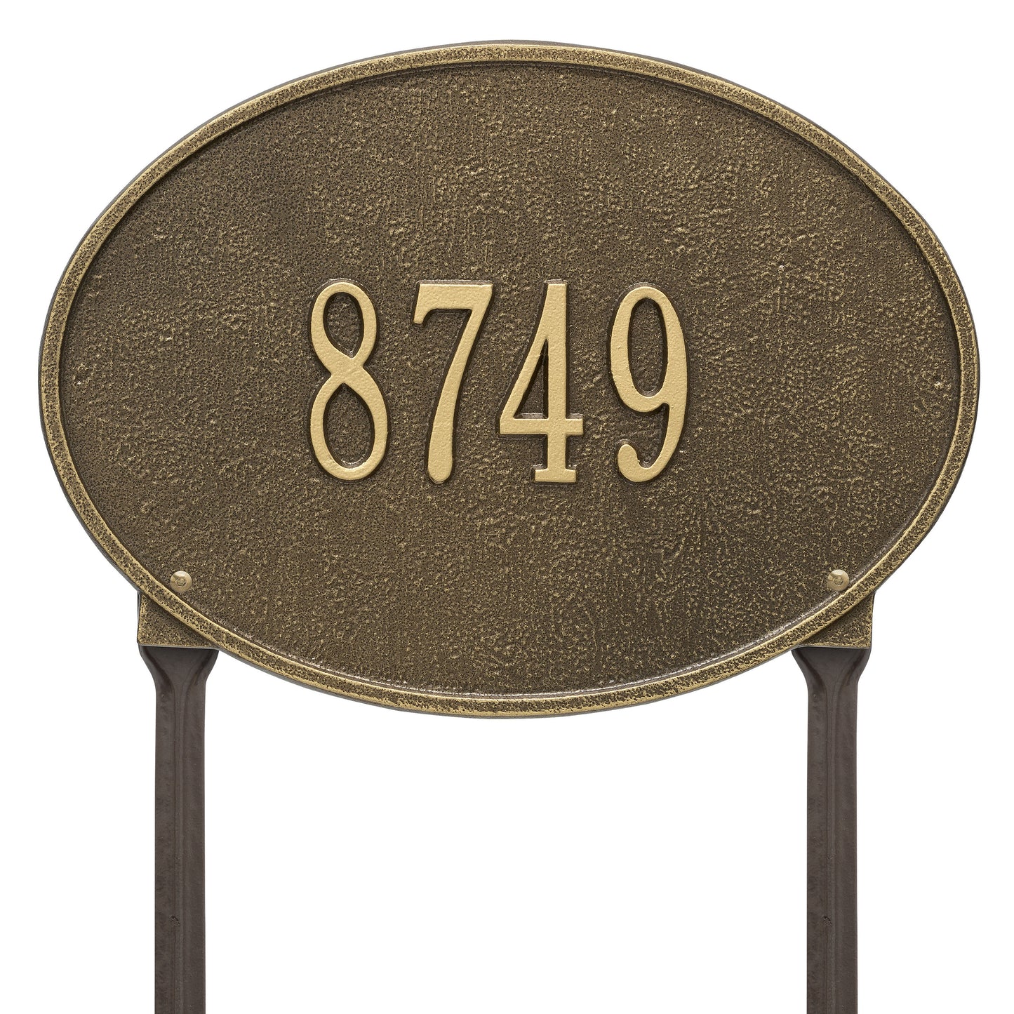 Hawthorne Oval Standard Lawn Address Plaque - One Line