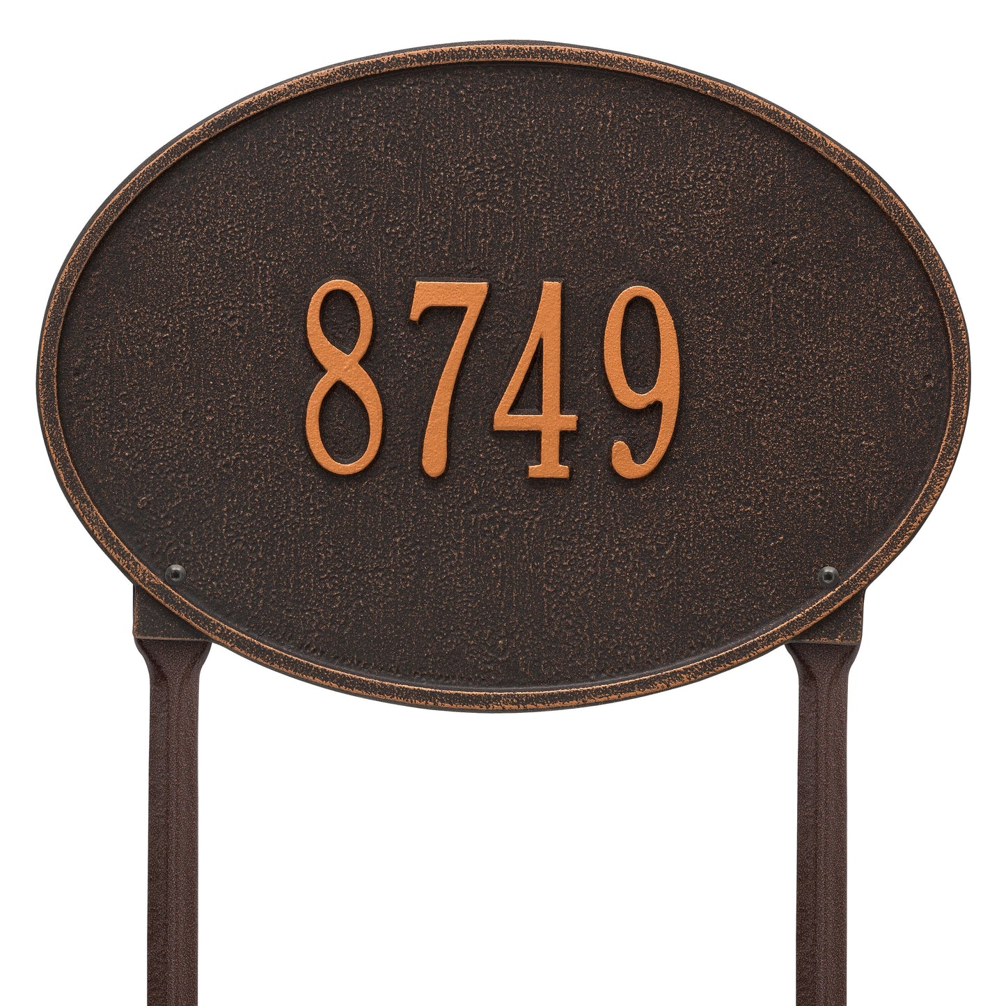 Hawthorne Oval Standard Lawn Address Plaque - One Line