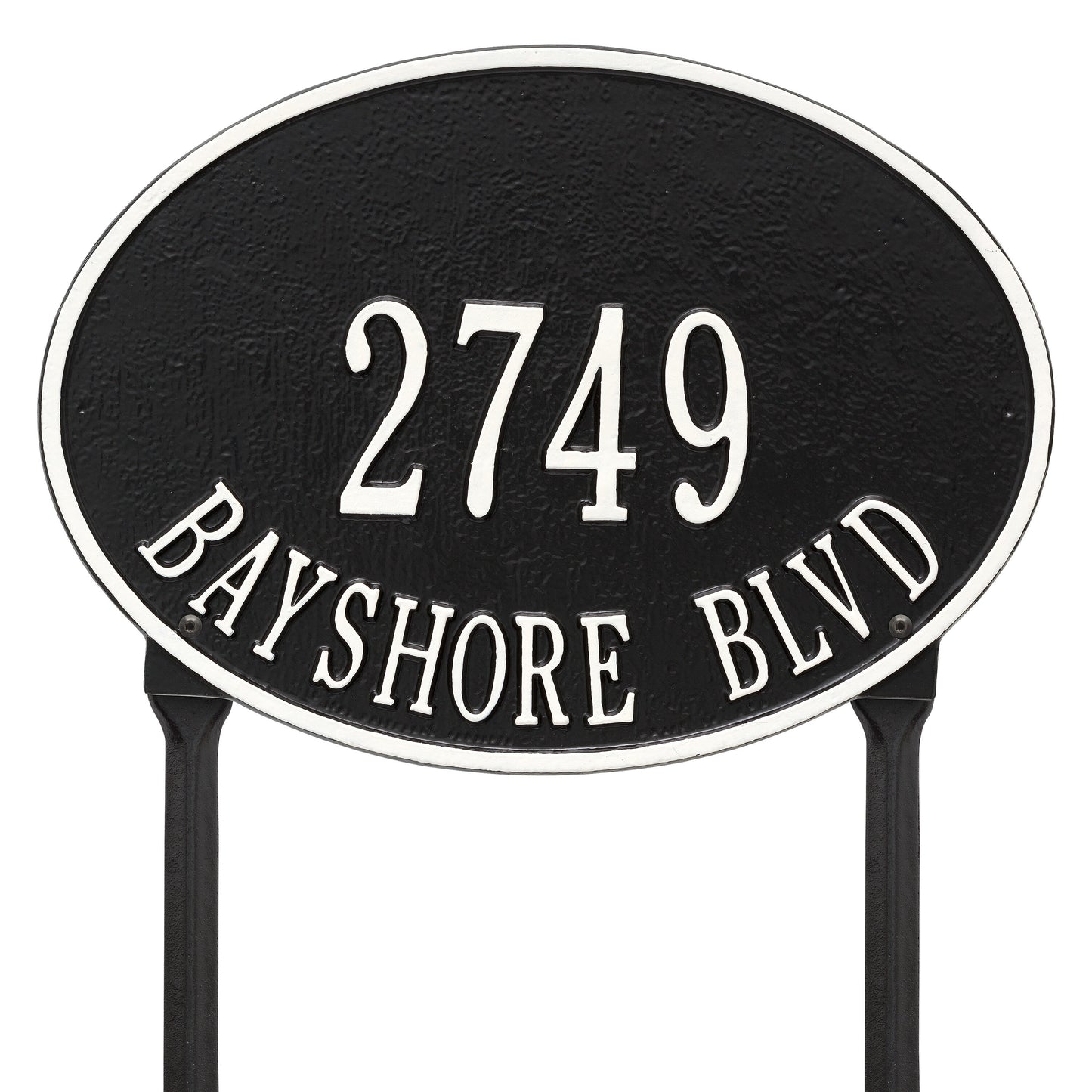 Hawthorne Oval Standard Lawn Address Plaque - Two Line