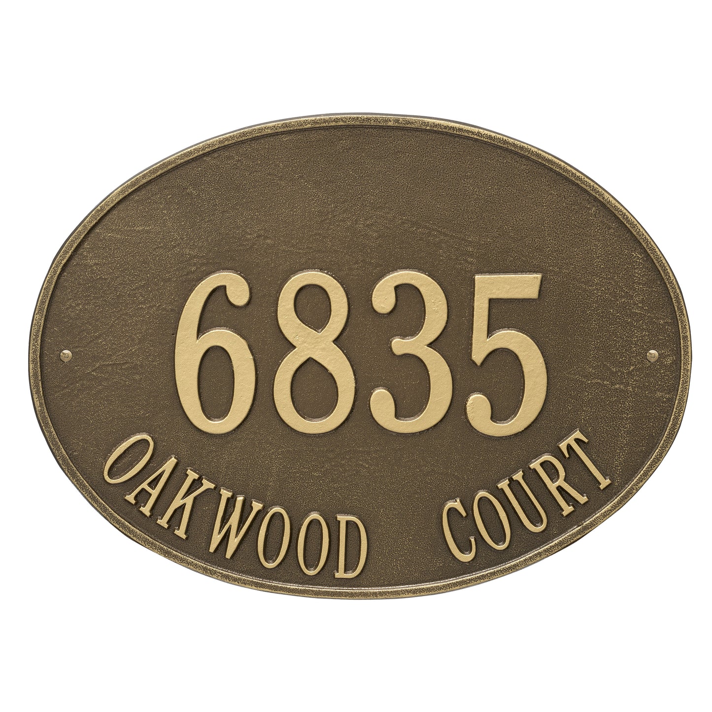 Hawthorne Oval Estate Wall Address Plaque - Two Line