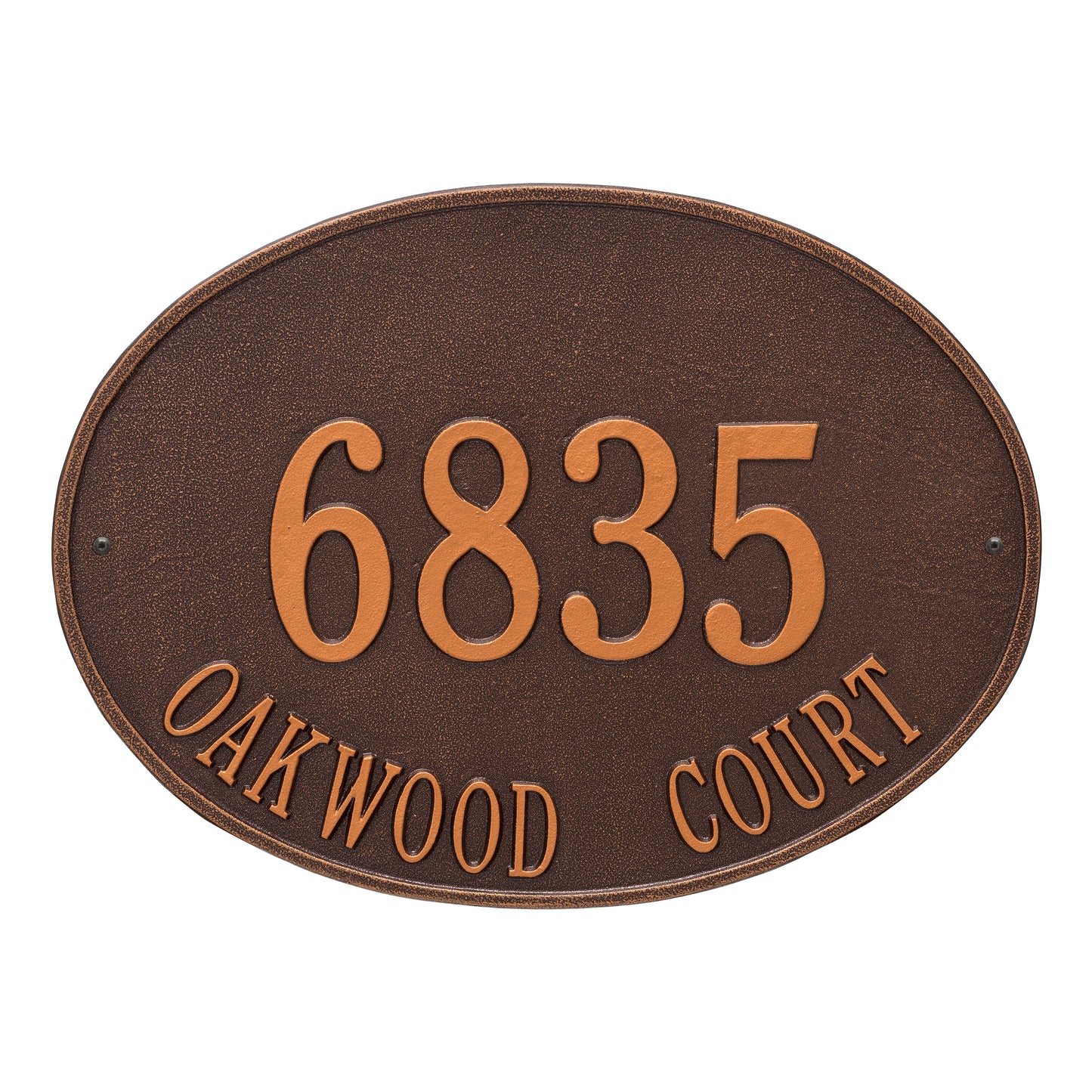 Hawthorne Oval Estate Wall Address Plaque - Two Line
