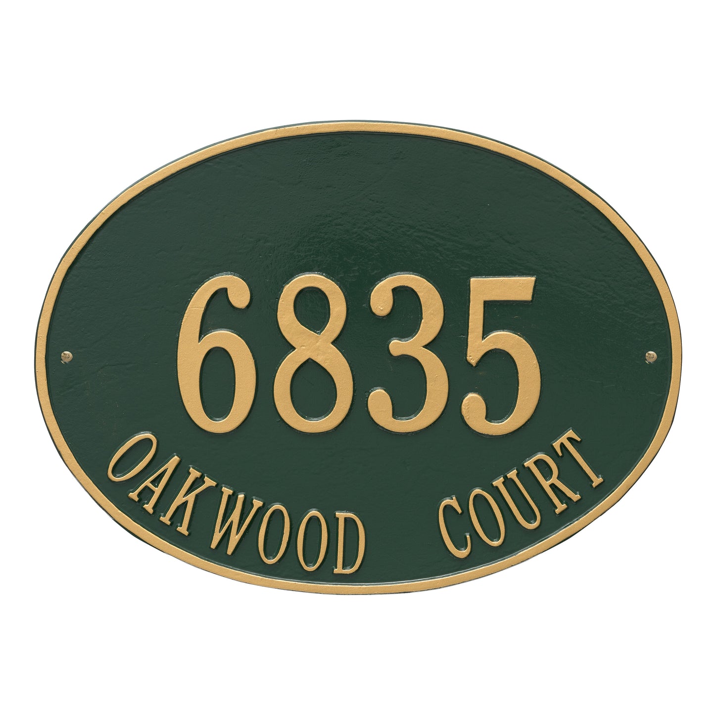 Hawthorne Oval Estate Wall Address Plaque - Two Line
