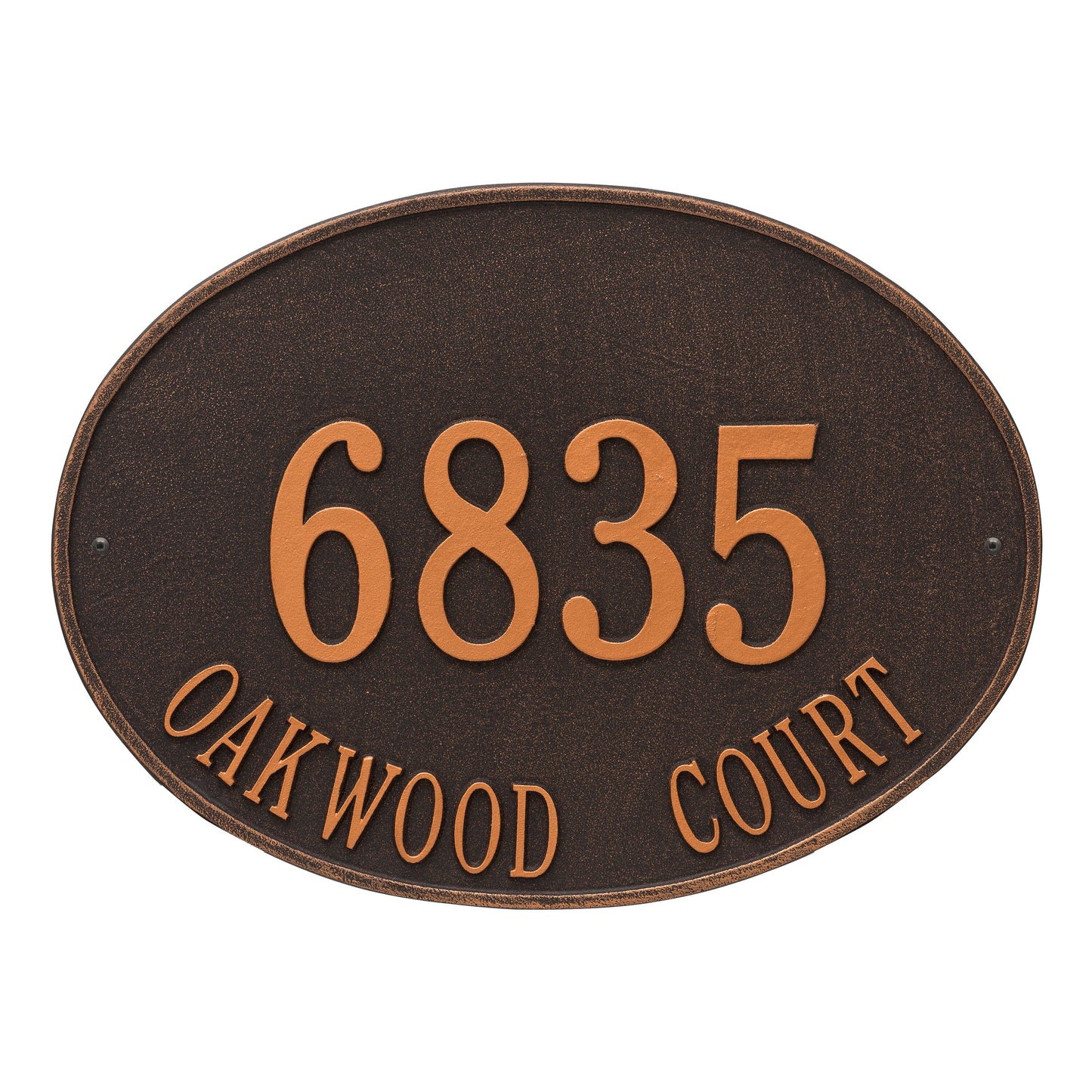 Hawthorne Oval Estate Wall Address Plaque - Two Line