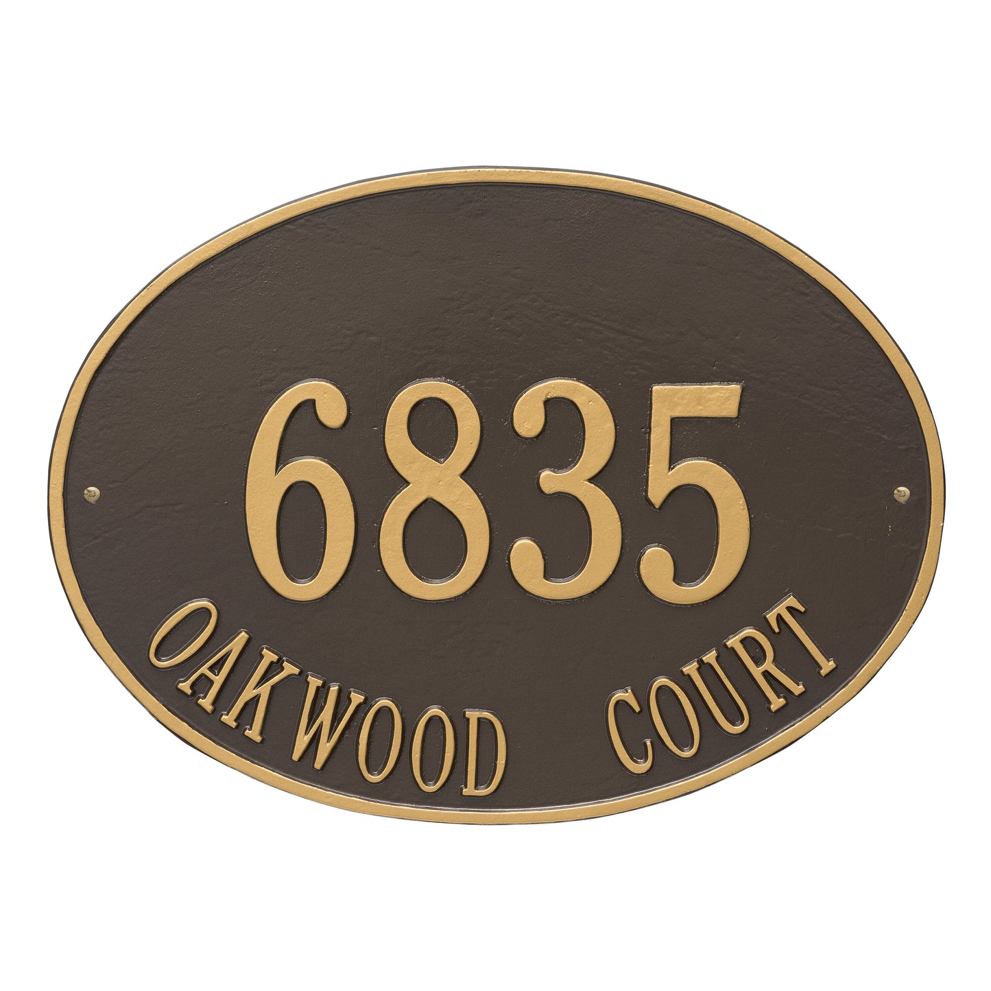 Hawthorne Oval Estate Wall Address Plaque - Two Line