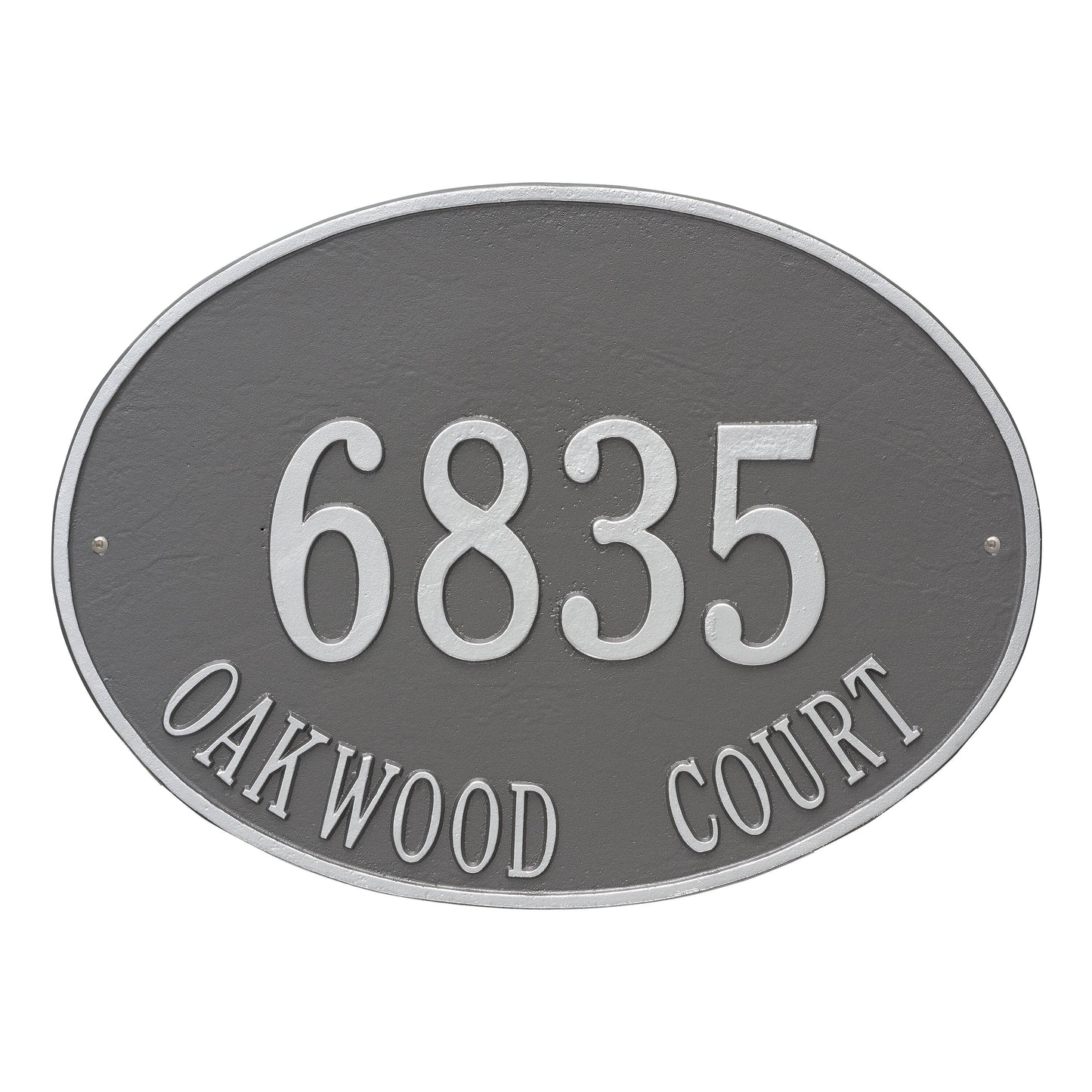 Hawthorne Oval Estate Wall Address Plaque - Two Line