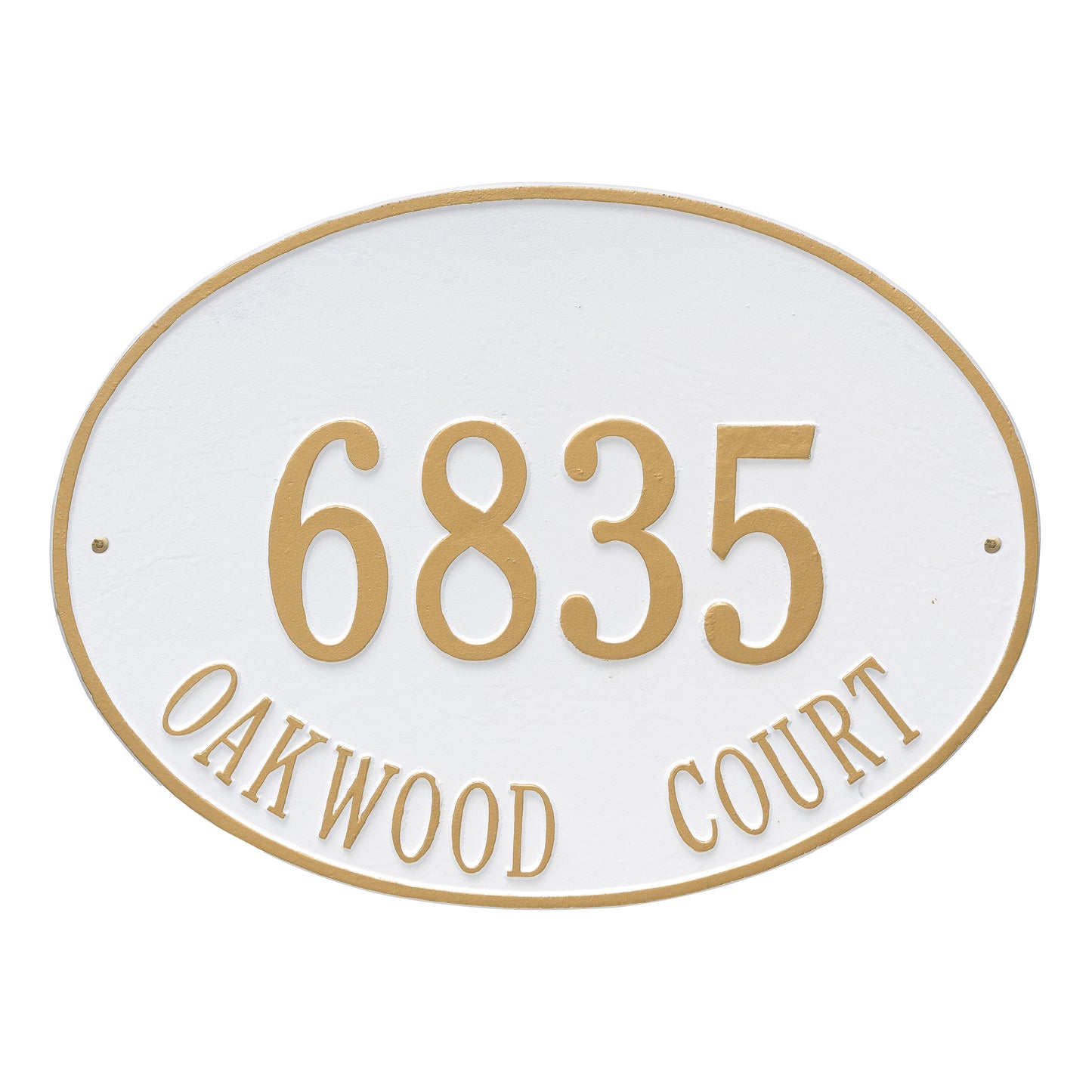Hawthorne Oval Estate Wall Address Plaque - Two Line