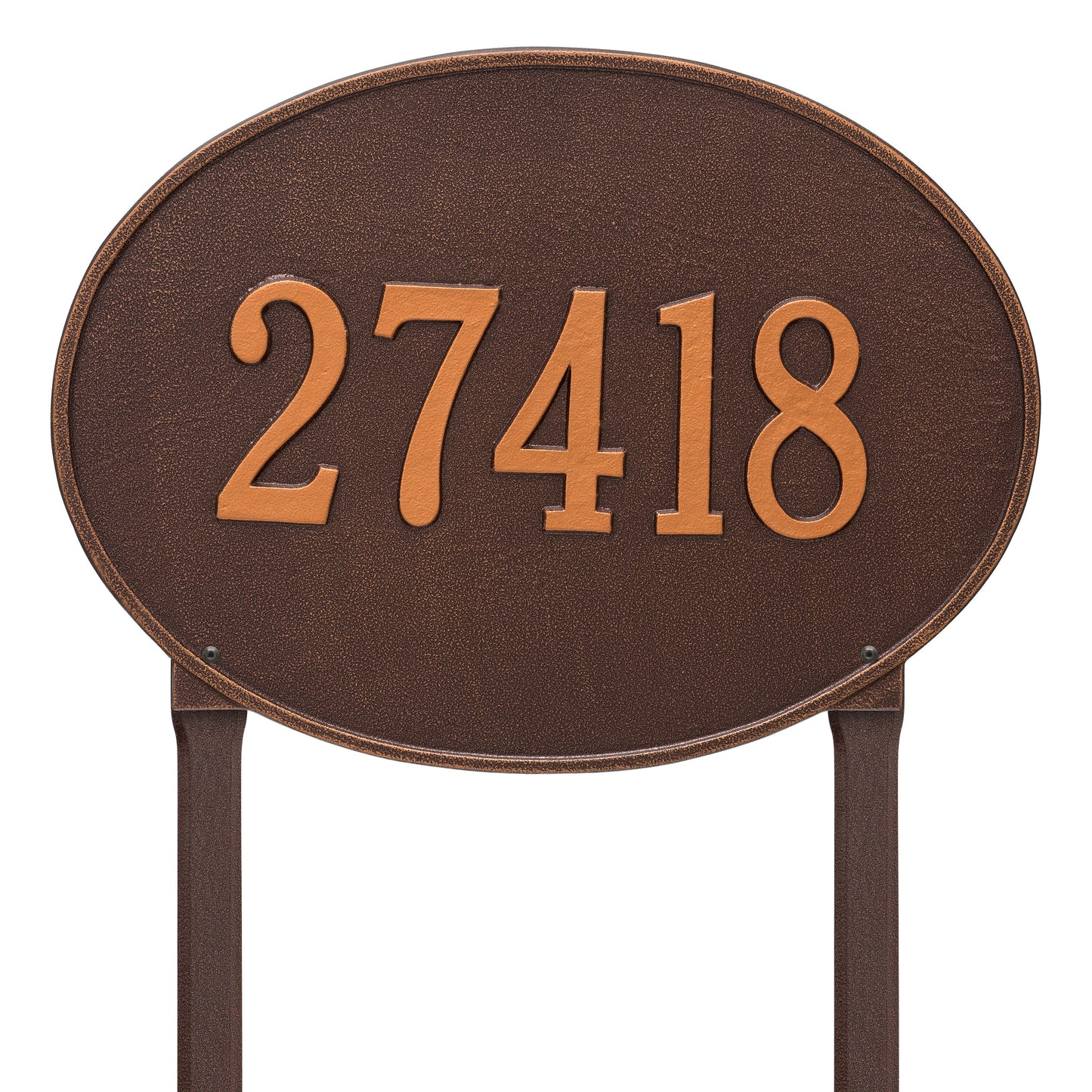 Hawthorne Oval Estate Lawn Address Plaque - One Line