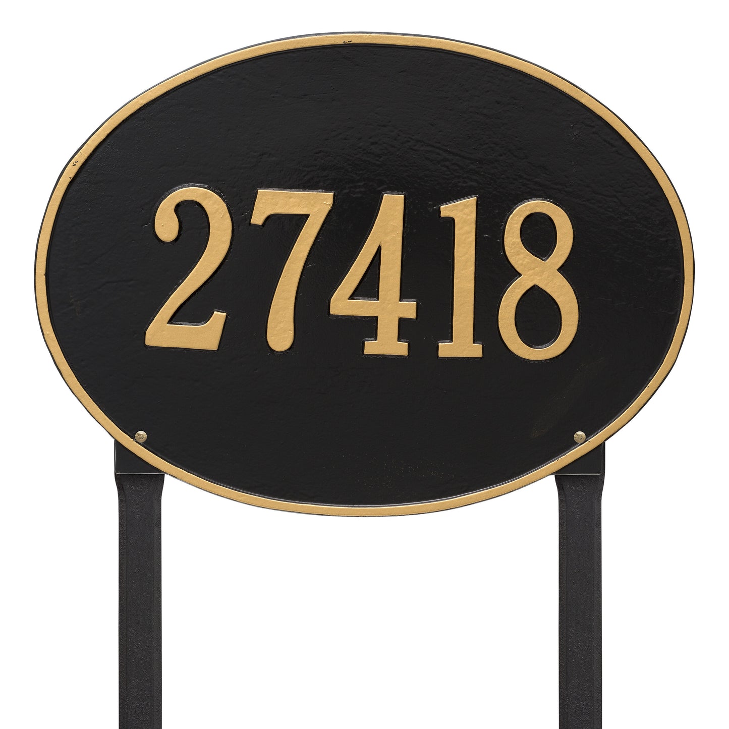 Hawthorne Oval Estate Lawn Address Plaque - One Line
