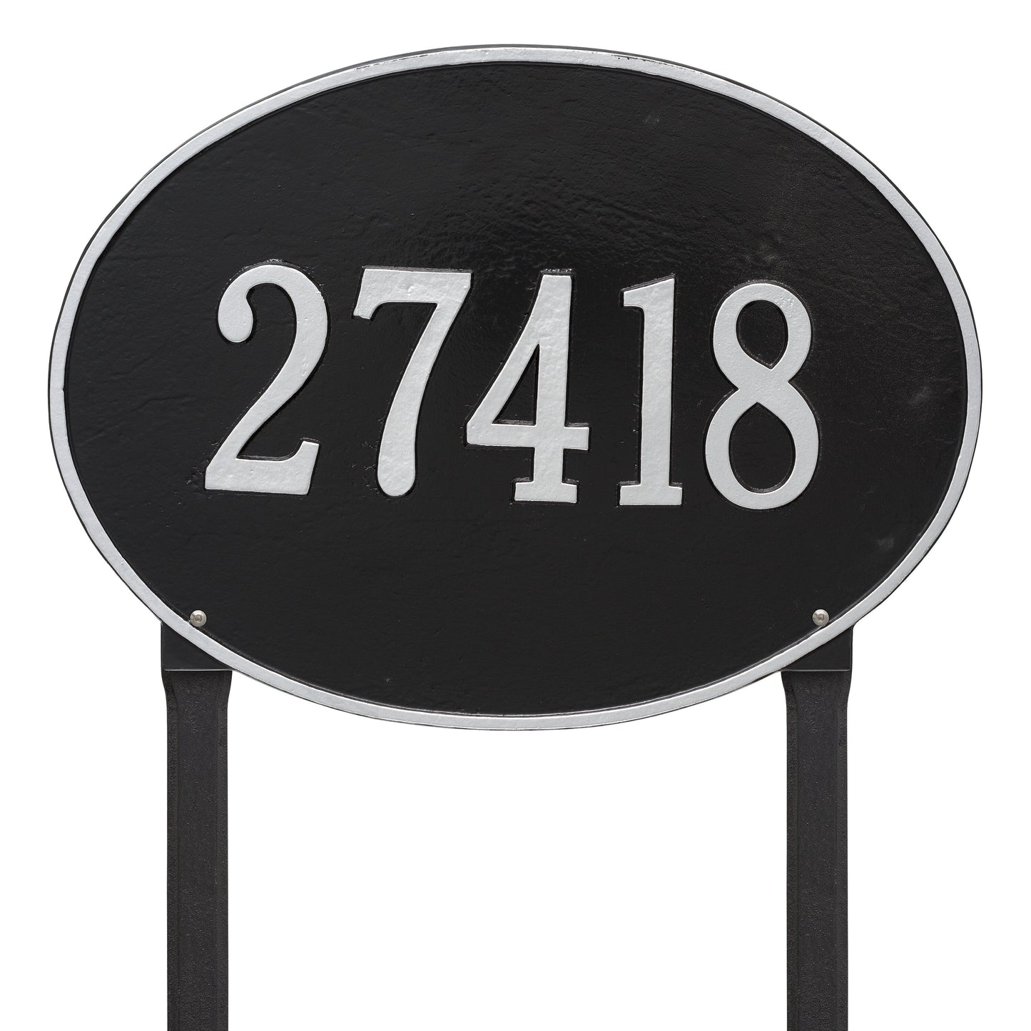 Hawthorne Oval Estate Lawn Address Plaque - One Line