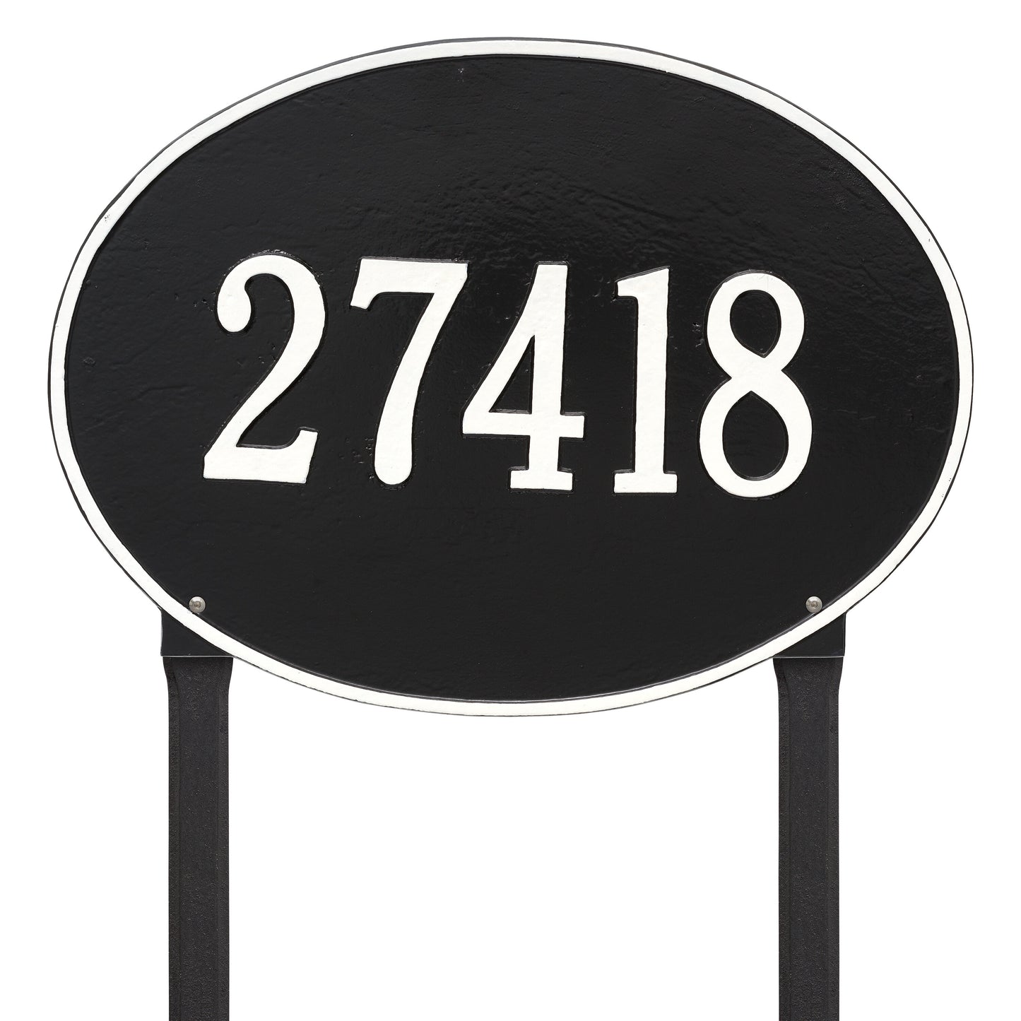 Hawthorne Oval Estate Lawn Address Plaque - One Line