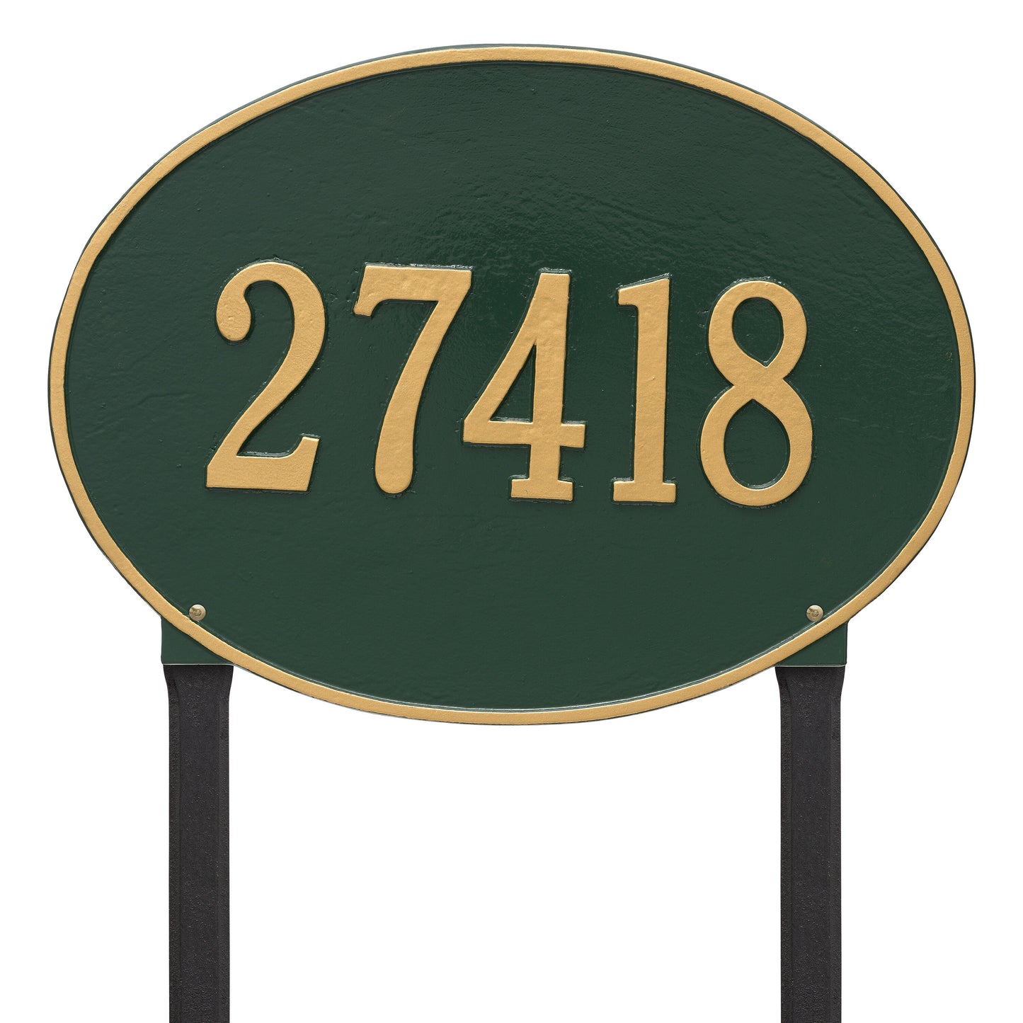 Hawthorne Oval Estate Lawn Address Plaque - One Line