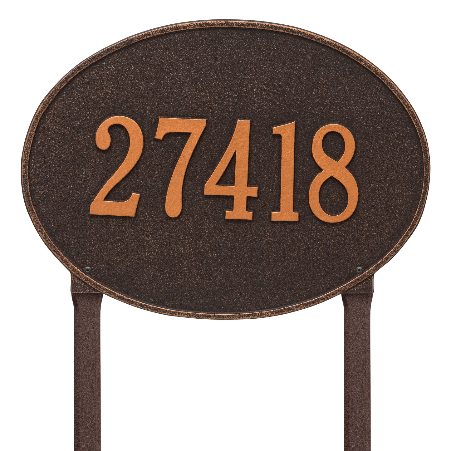 Hawthorne Oval Estate Lawn Address Plaque - One Line