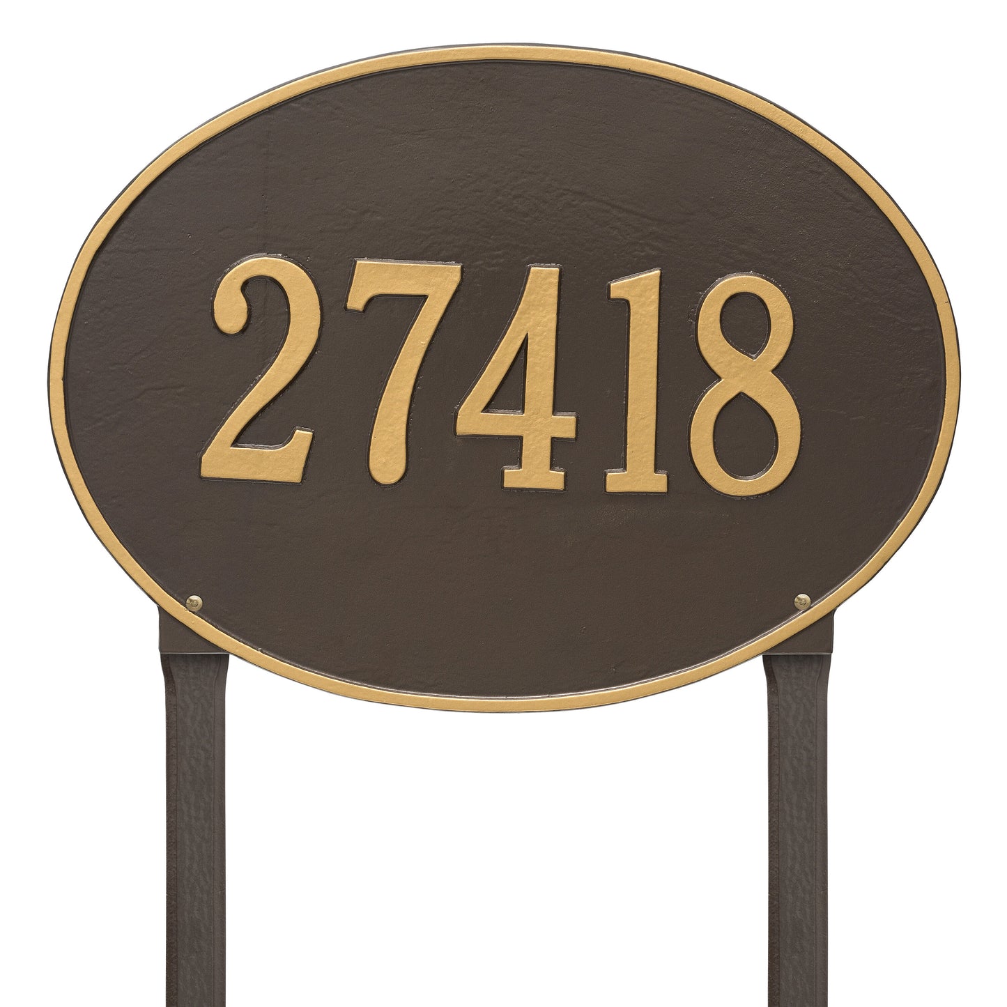 Hawthorne Oval Estate Lawn Address Plaque - One Line