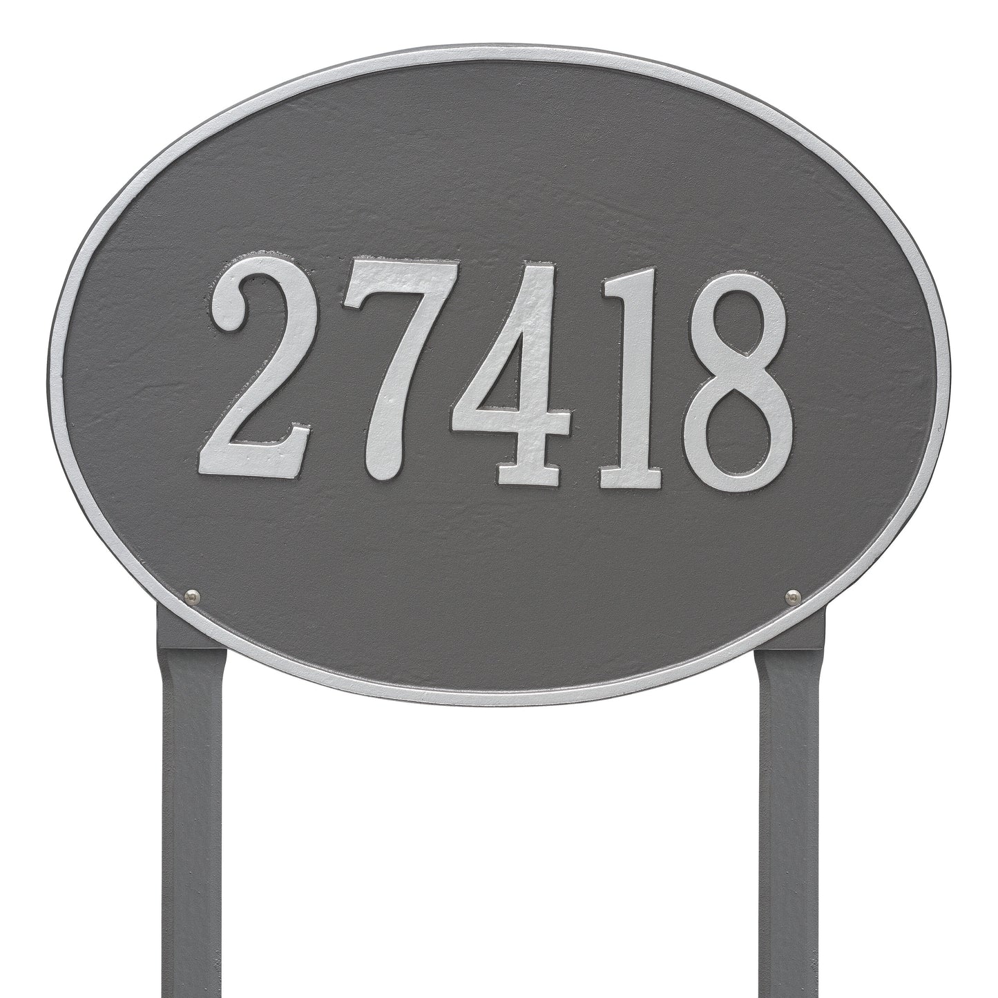 Hawthorne Oval Estate Lawn Address Plaque - One Line