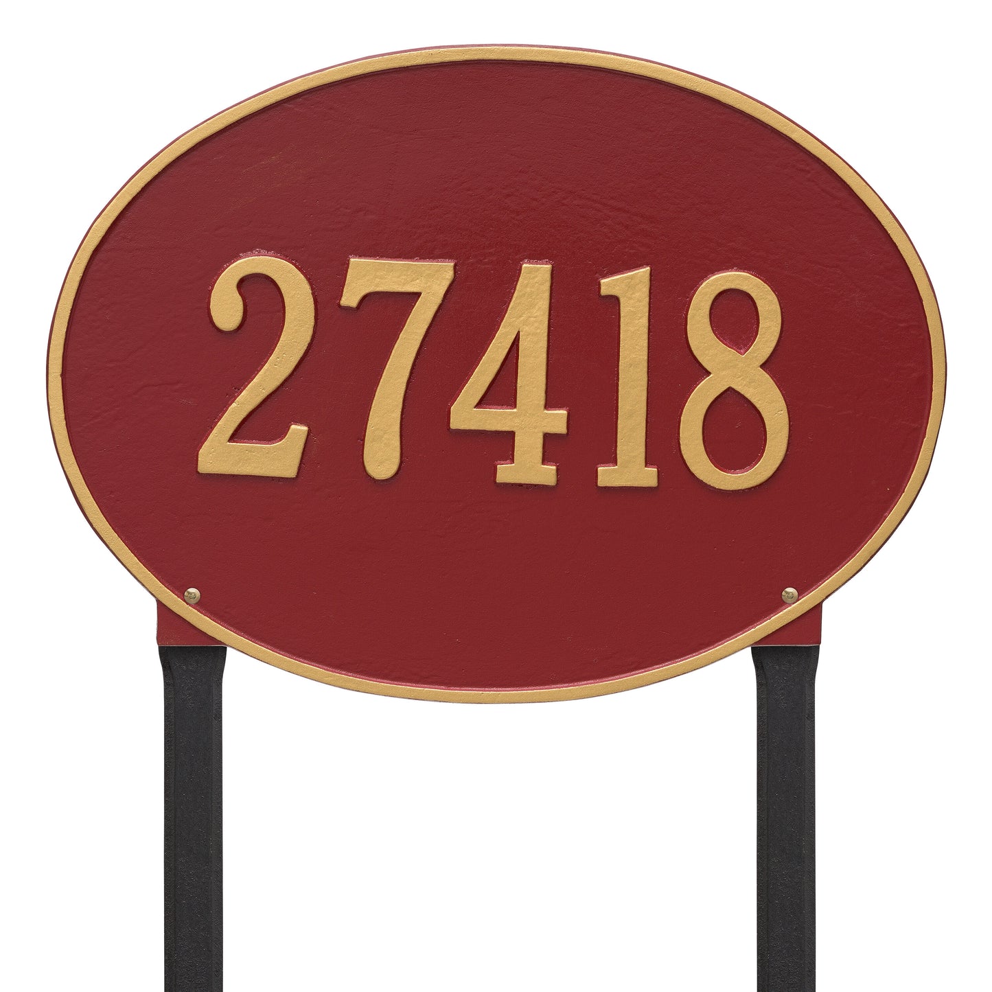 Hawthorne Oval Estate Lawn Address Plaque - One Line