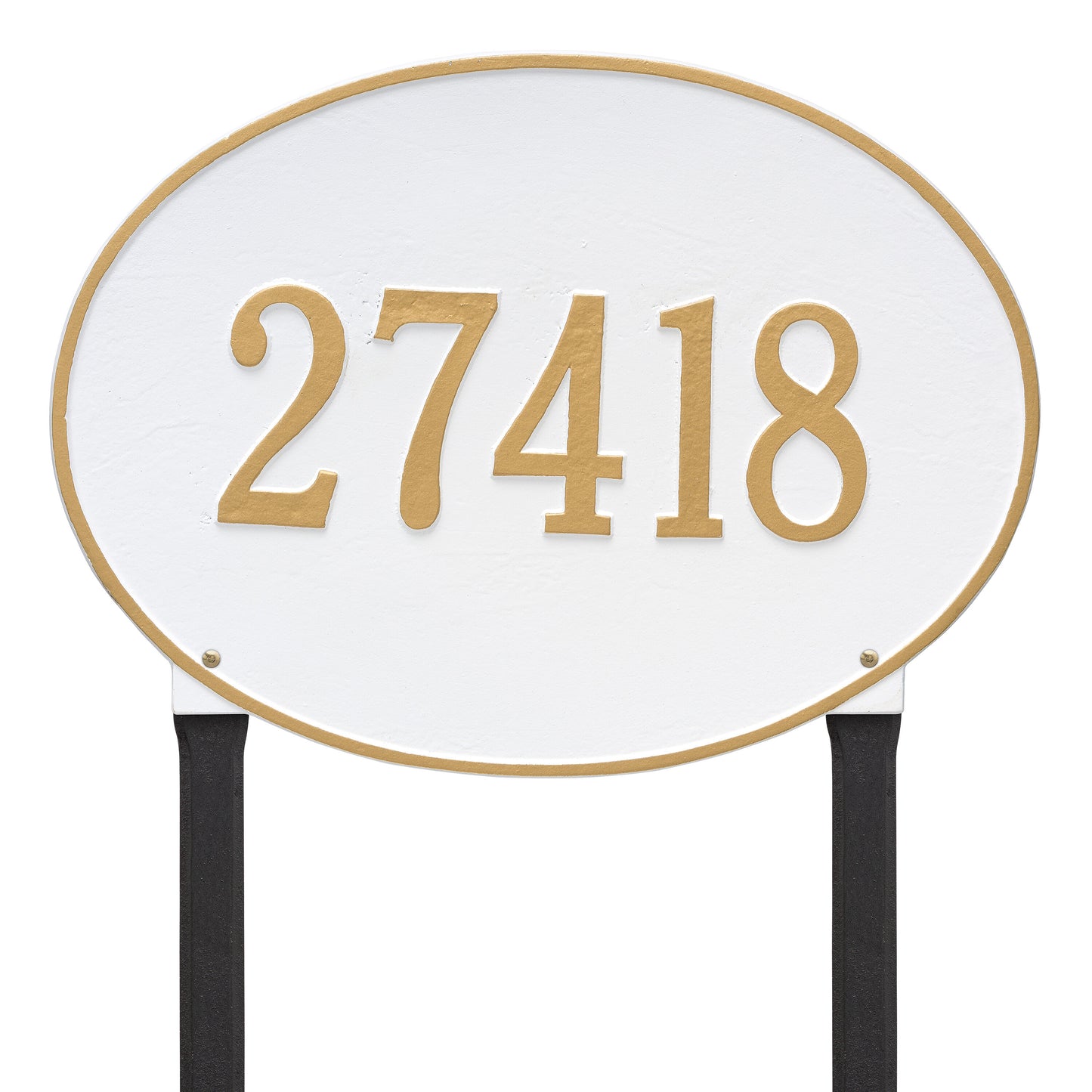 Hawthorne Oval Estate Lawn Address Plaque - One Line