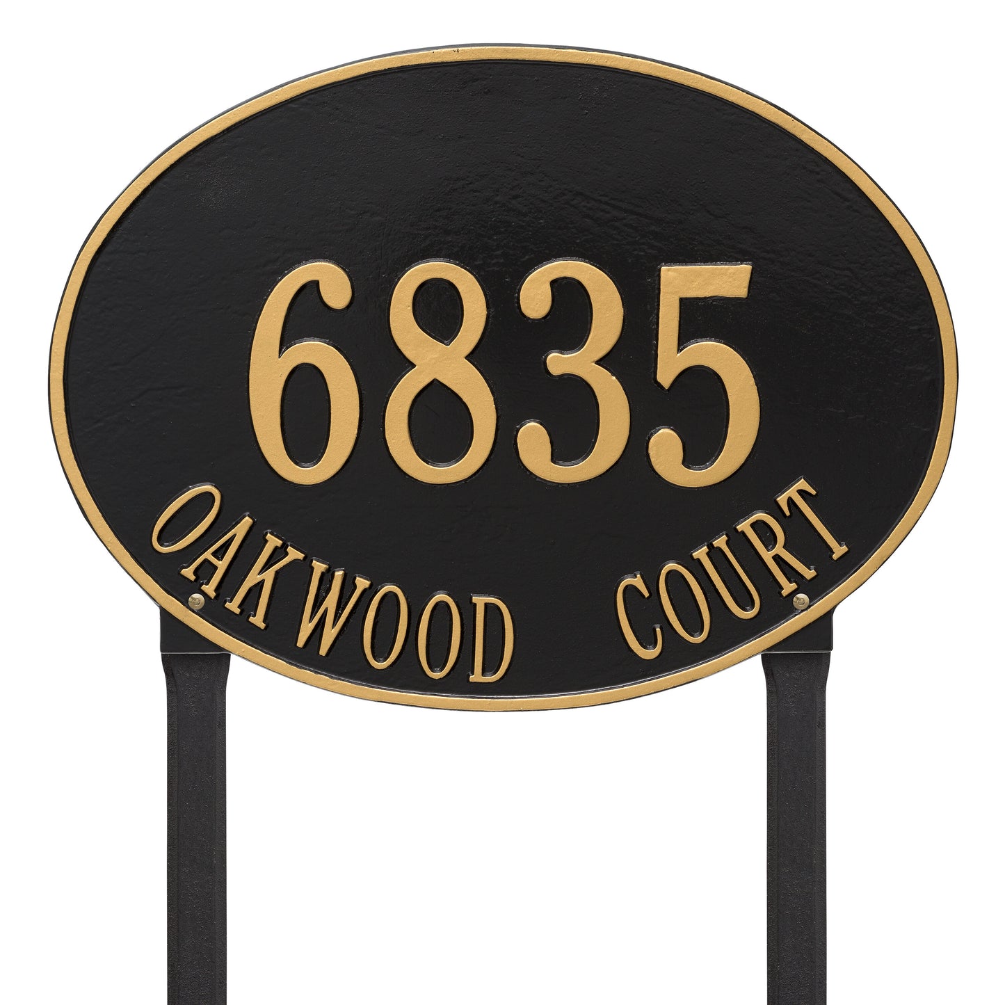 Hawthorne Oval Estate Lawn Address Plaque - Two Line